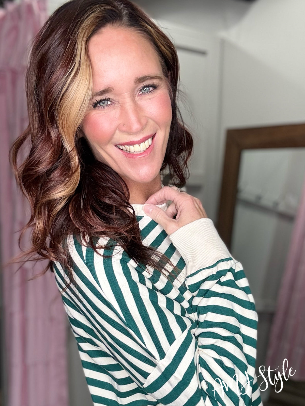 The Allie Stripe Pullover - Hunter