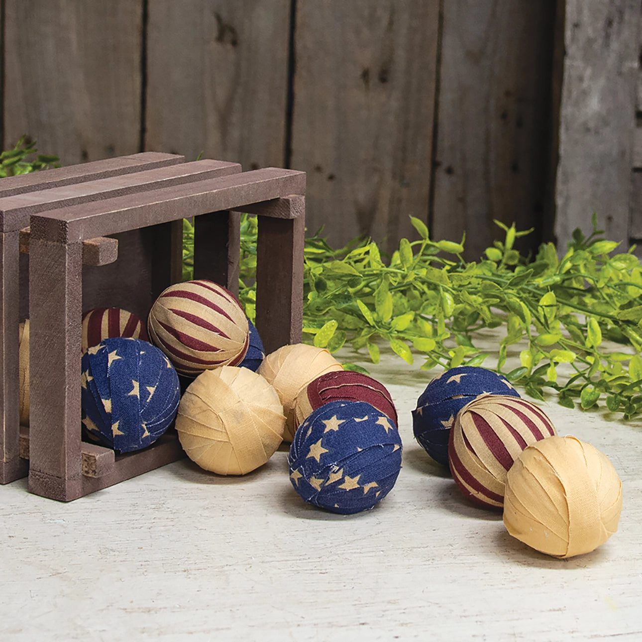 Americana Rag Balls Decor