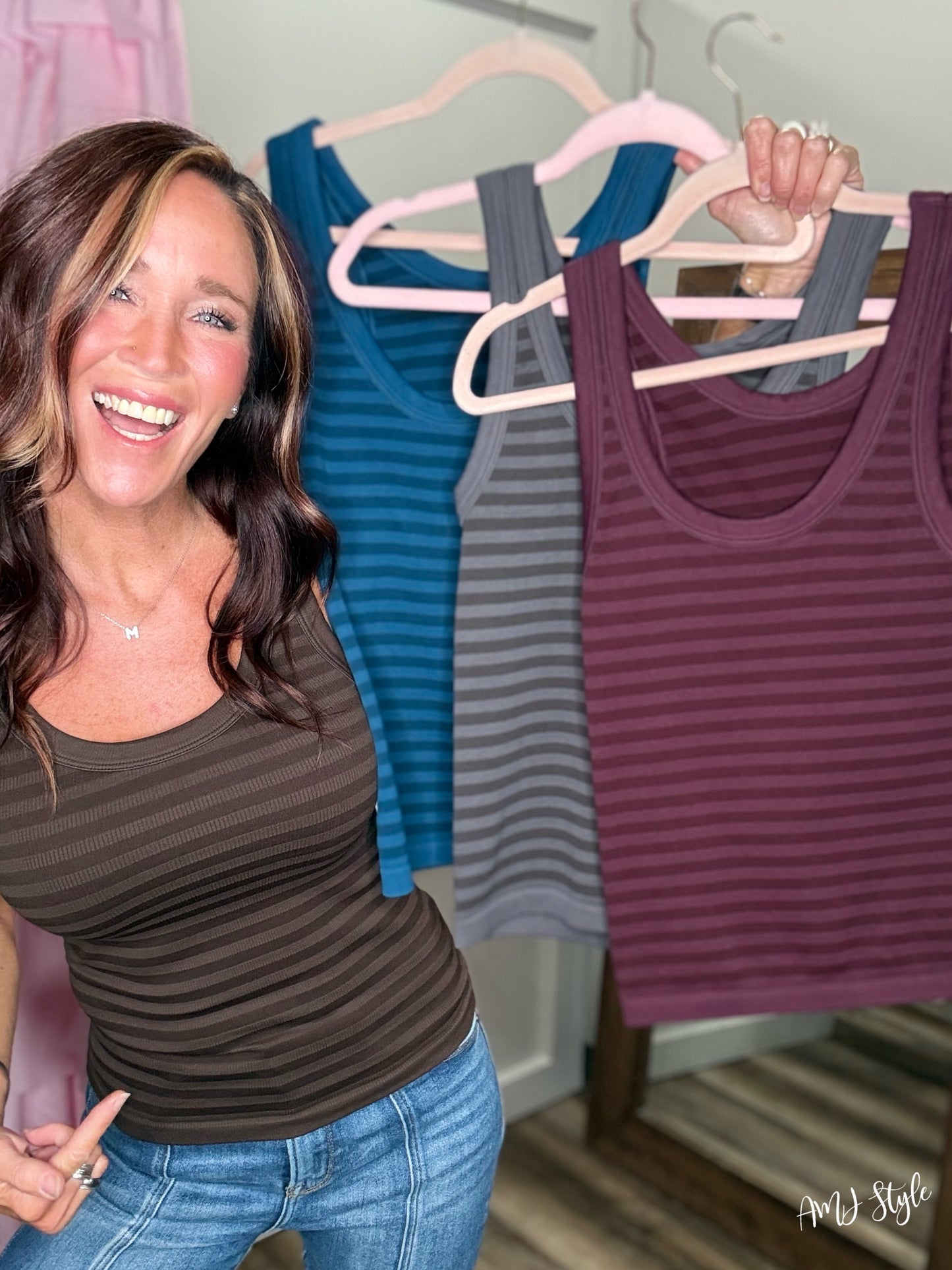 Switchup Stripe Tank - Raisen