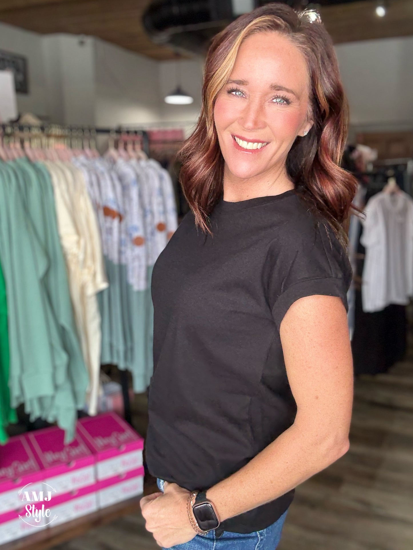 Classic Double Cap Sleeve Tee - Black