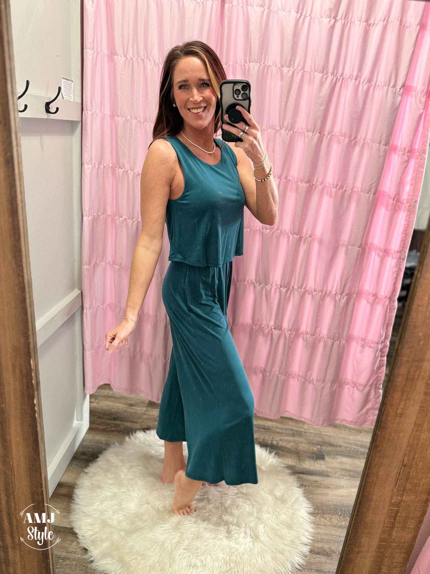 Anika Tank Jumpsuit - Teal
