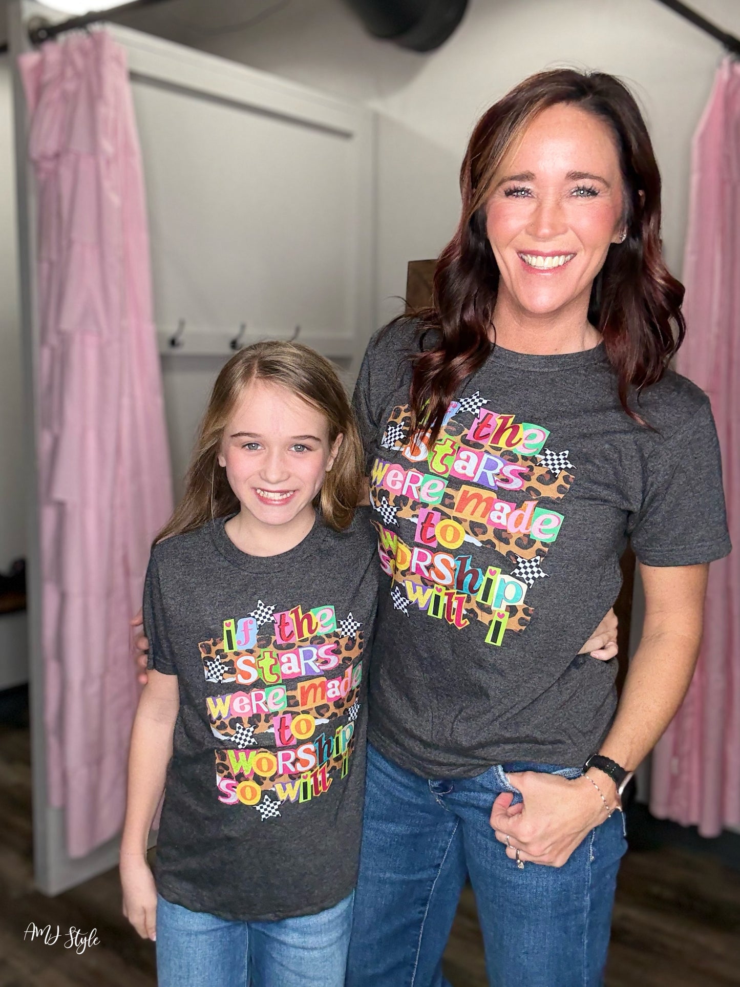 Colorful Stars Made to Worship Tee