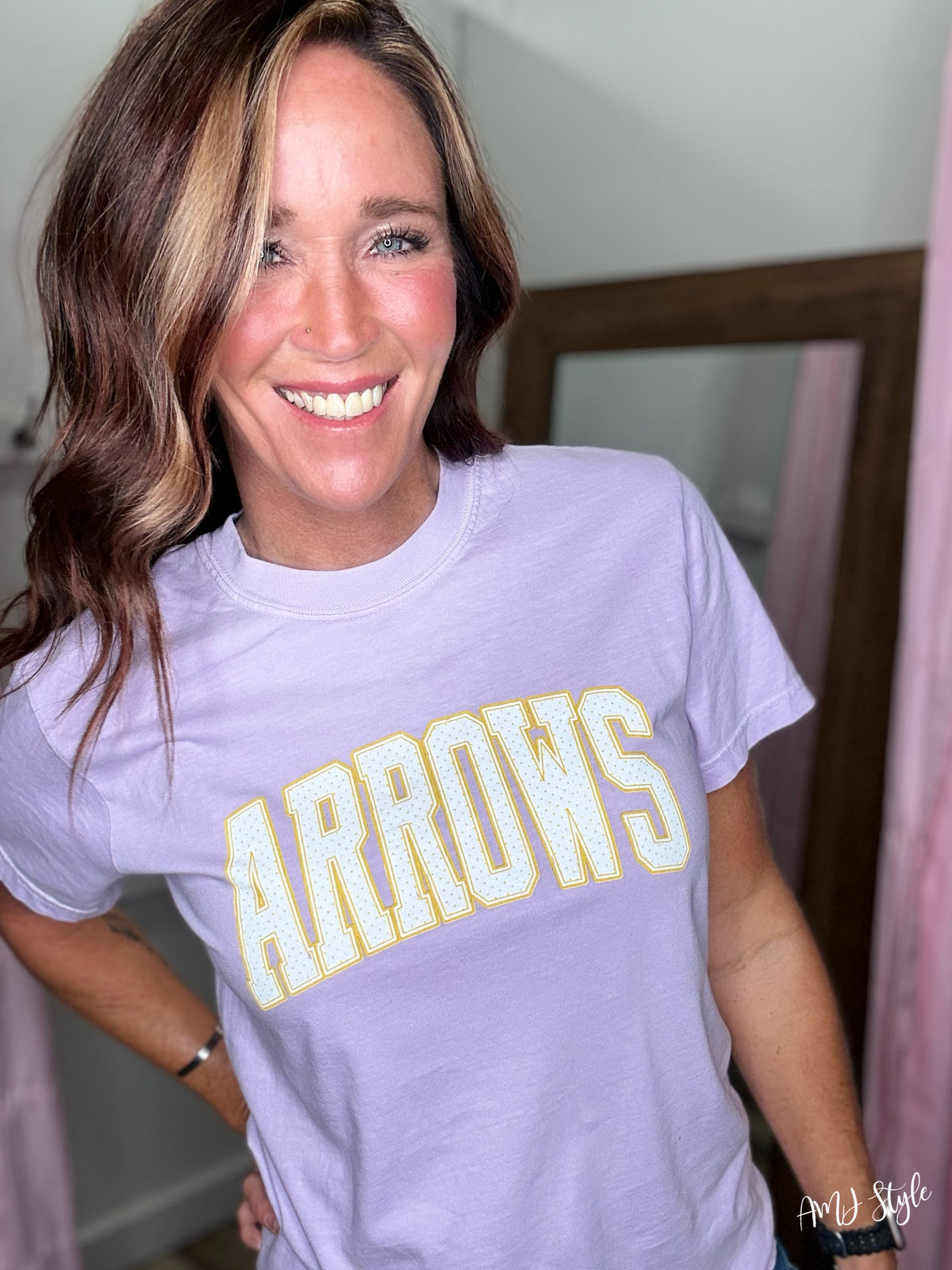 Arrows Game Day Tee - Yellow Polka Dot