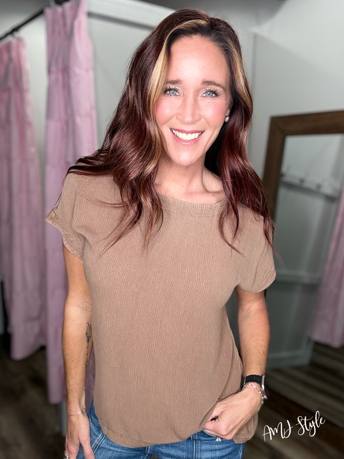 Laid Back Rayon Top - Mocha