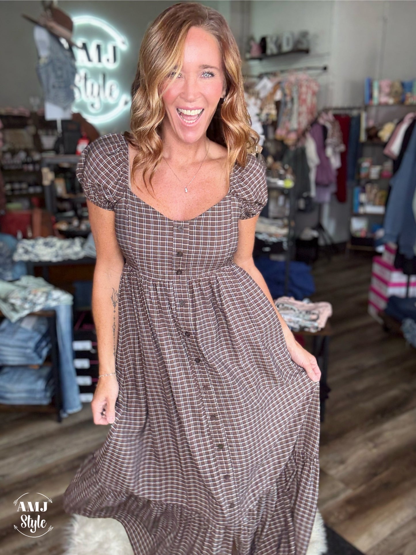 Tartan Trail Maxi Dress