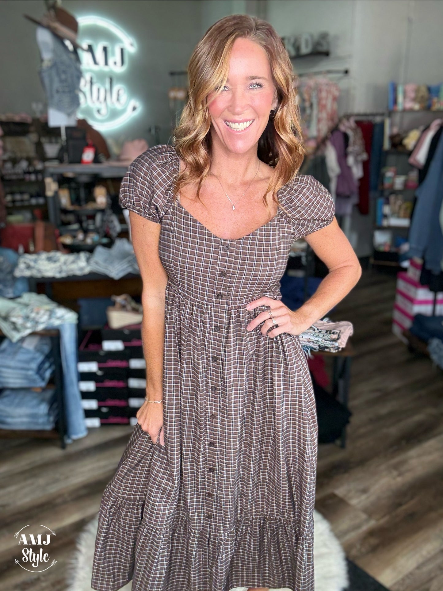Tartan Trail Maxi Dress