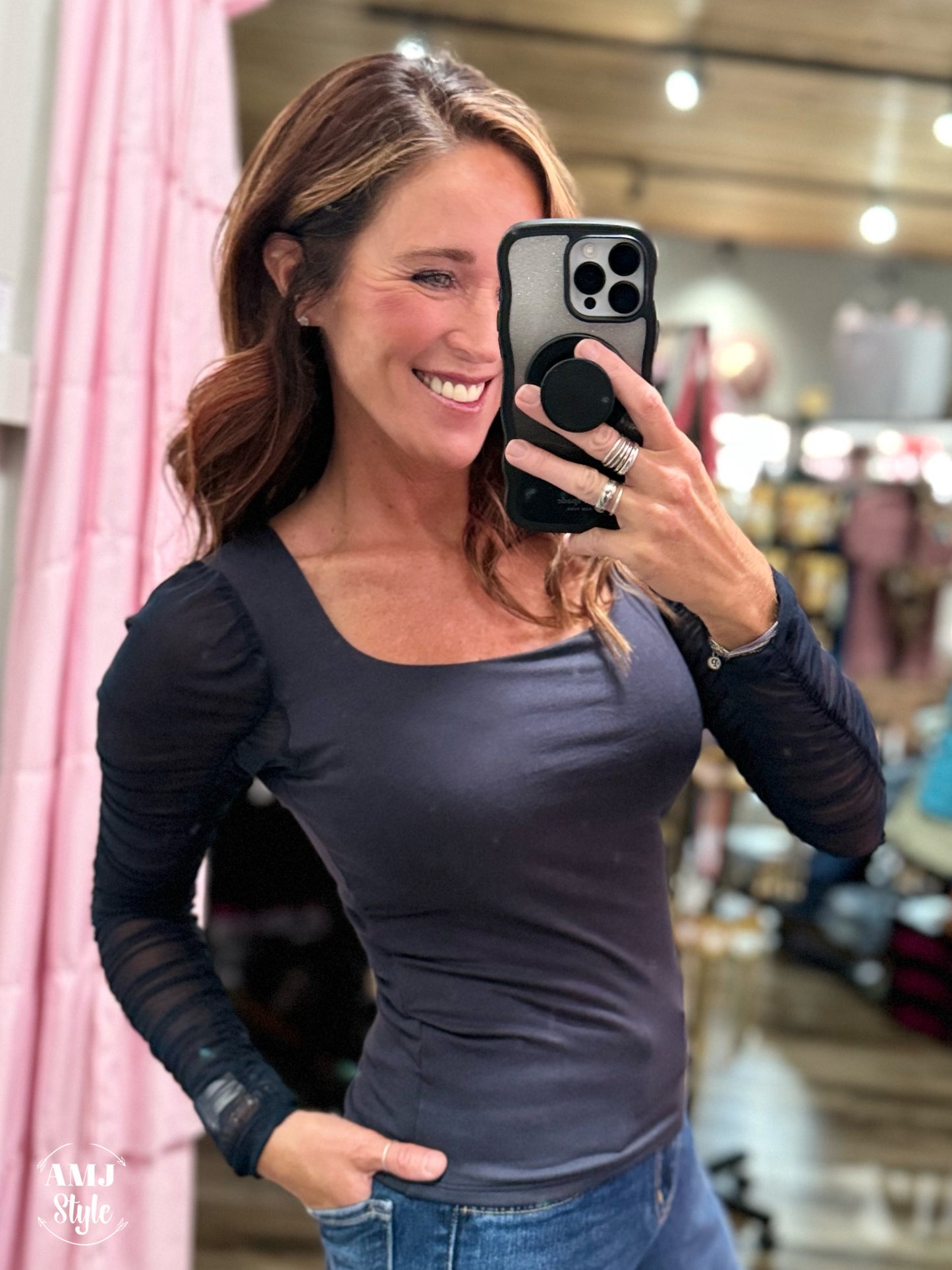 Navy Night Top