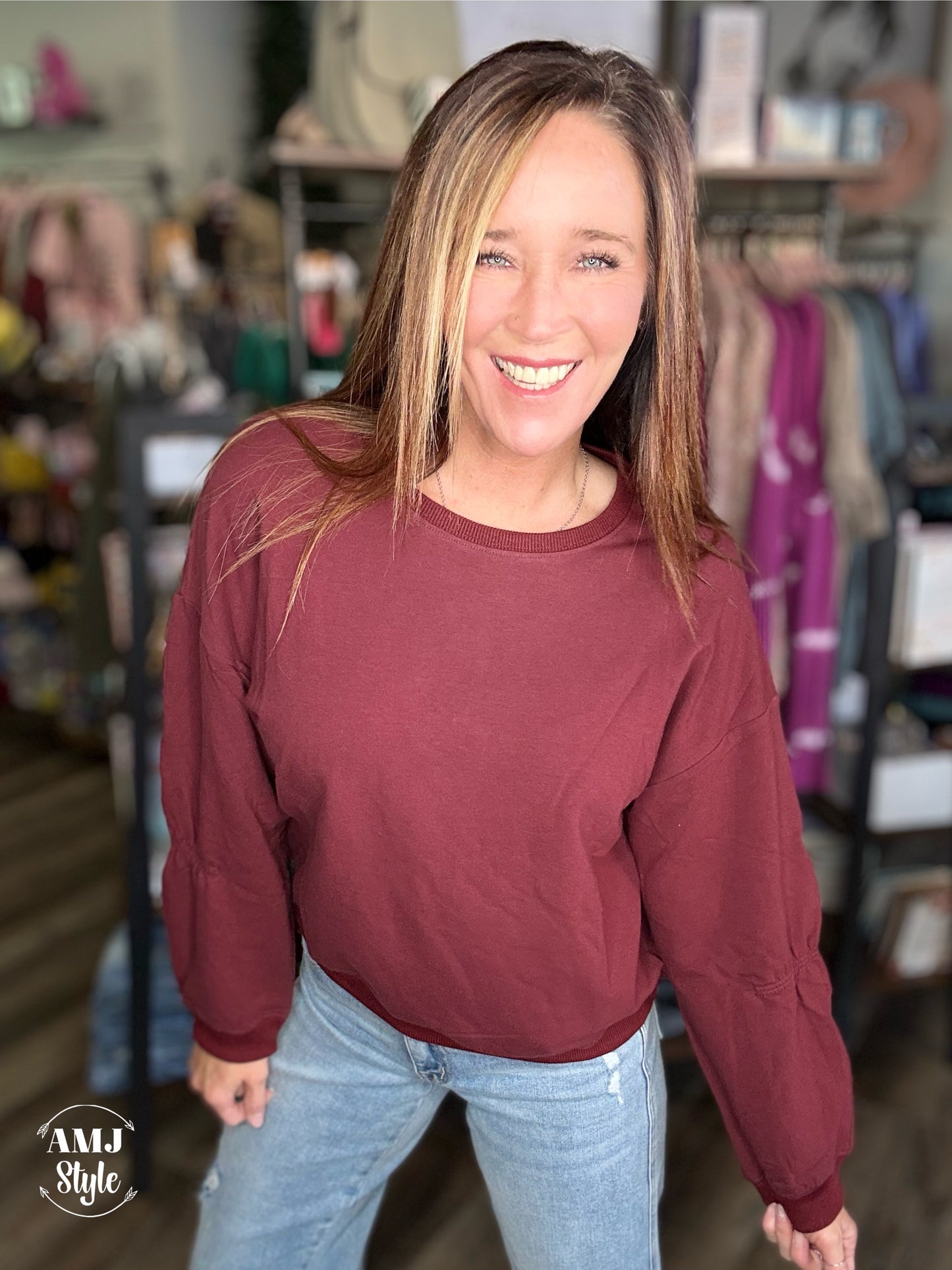 Scarlet Balloon Sleeve Top