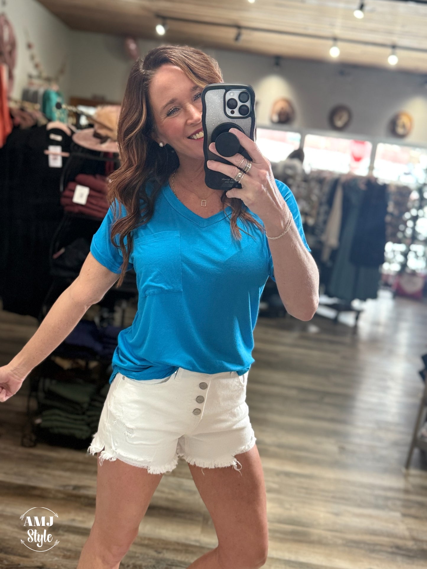 White Wash Denim Shorts