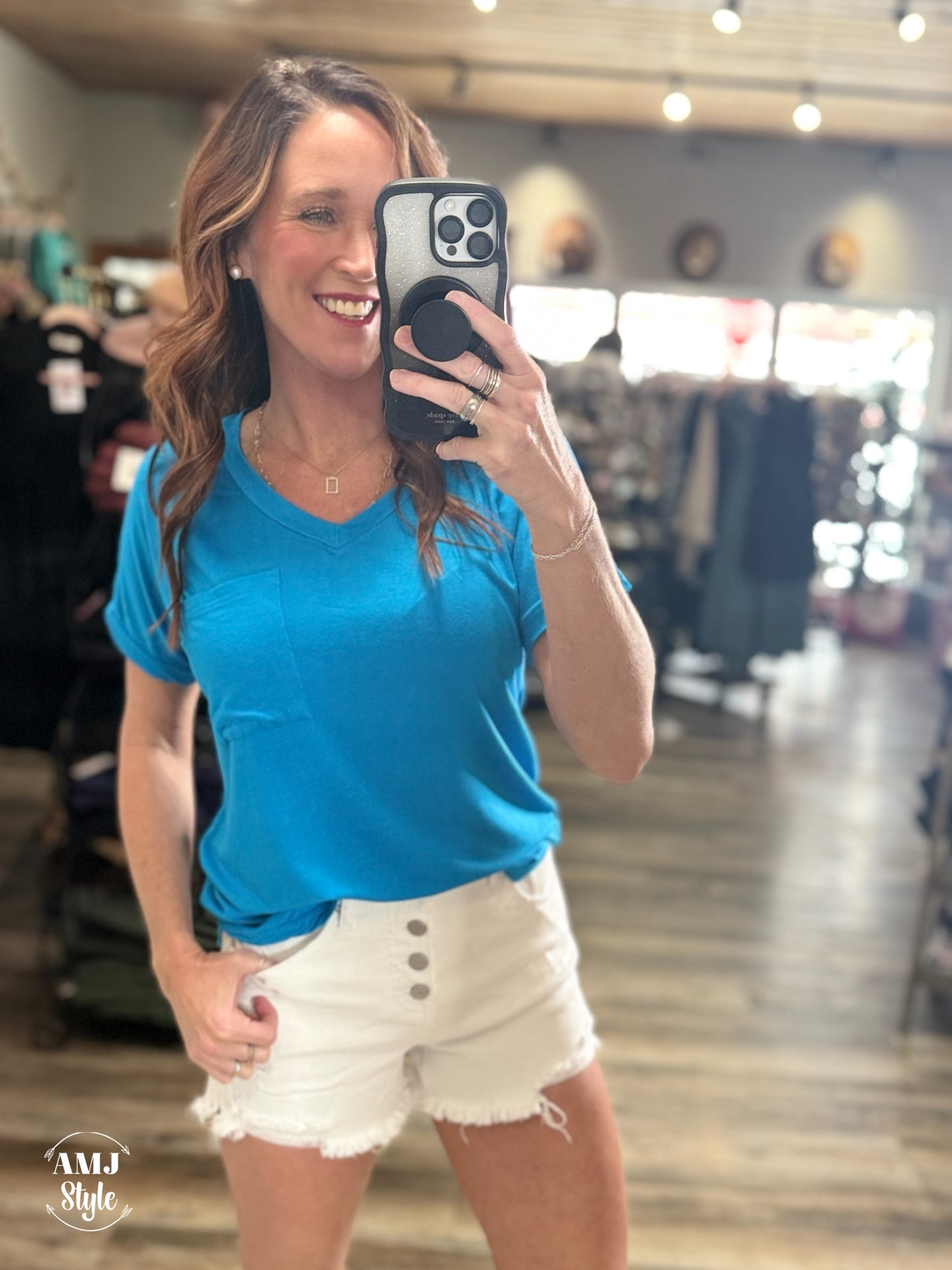 White Wash Denim Shorts