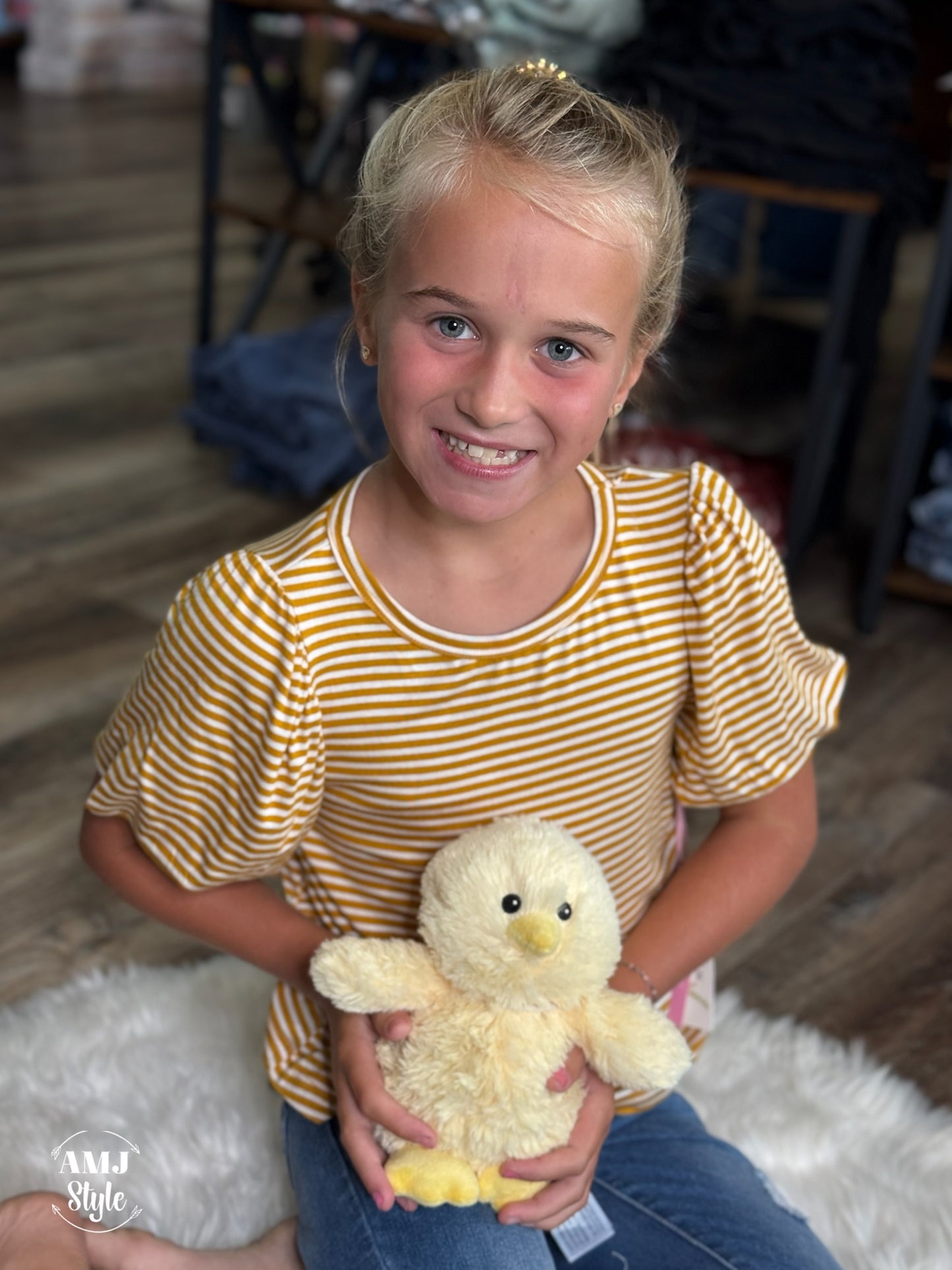 Bubble Sleeve Kiddo Top - Yellow