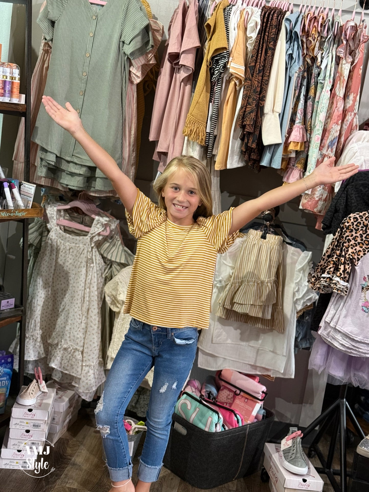 Bubble Sleeve Kiddo Top - Yellow