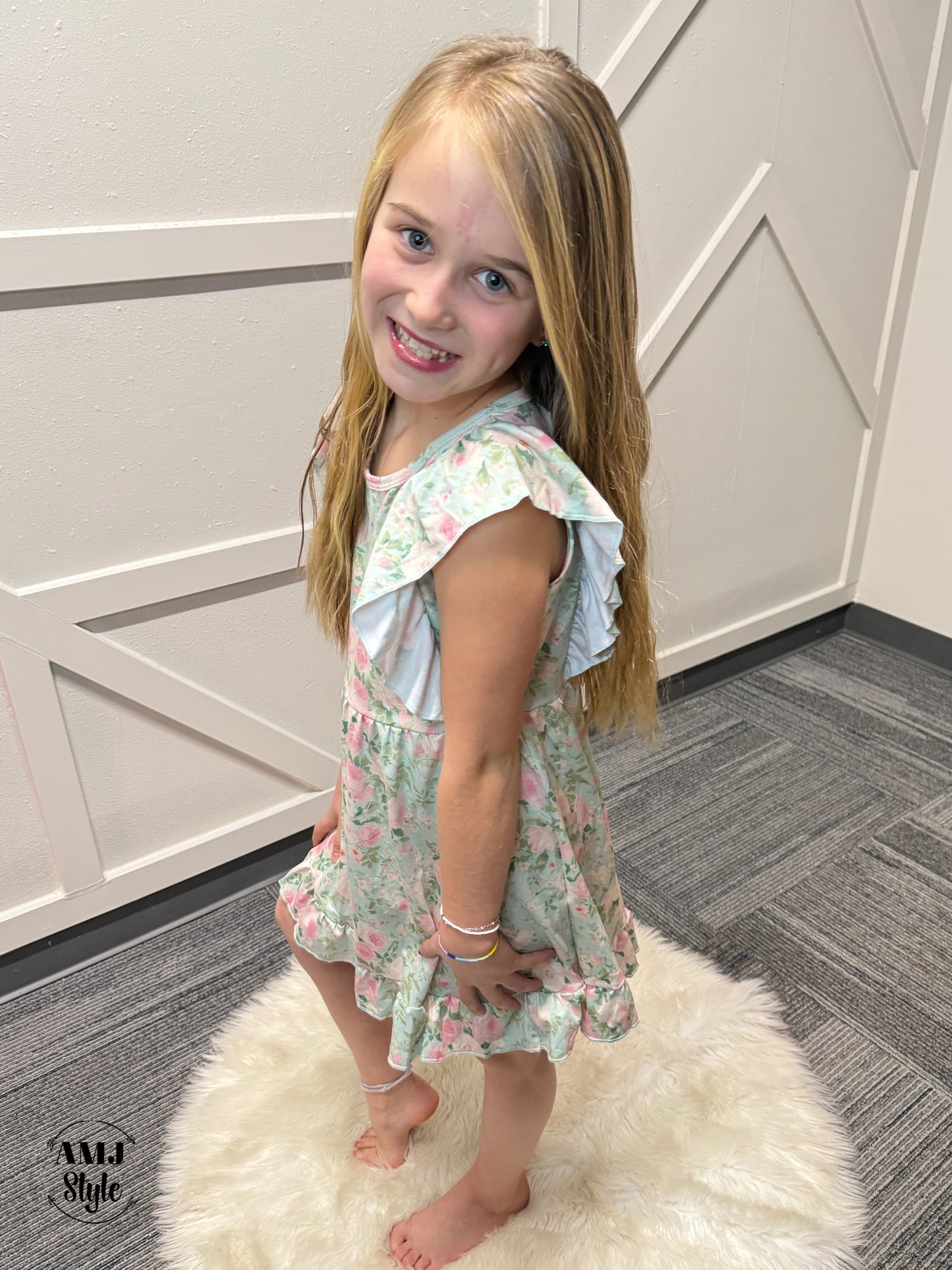 Rosebud Mint Kiddo Dress