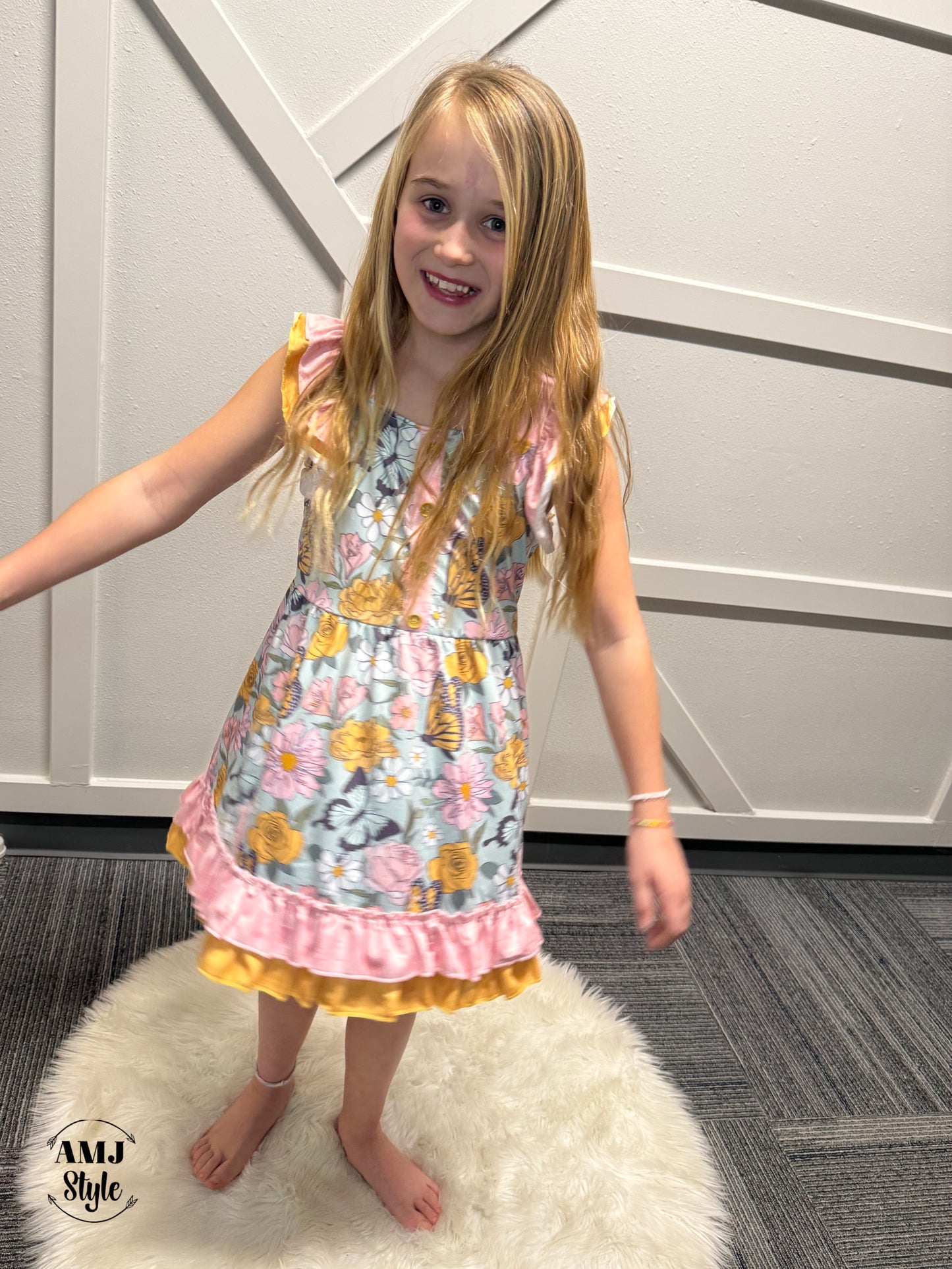 Aqua Butterfly Kiddo Dress