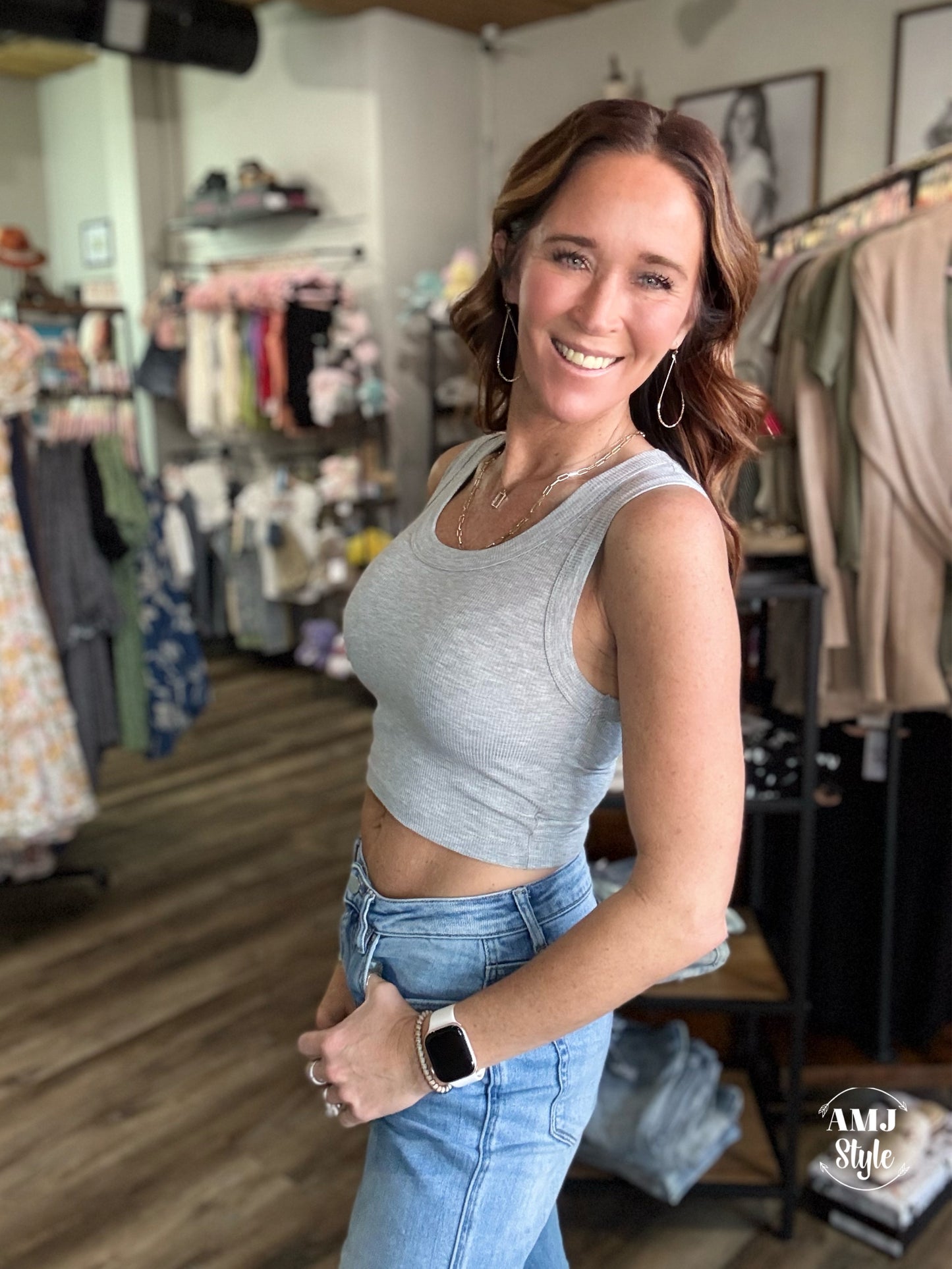 Scoop Neck Crop Tank
