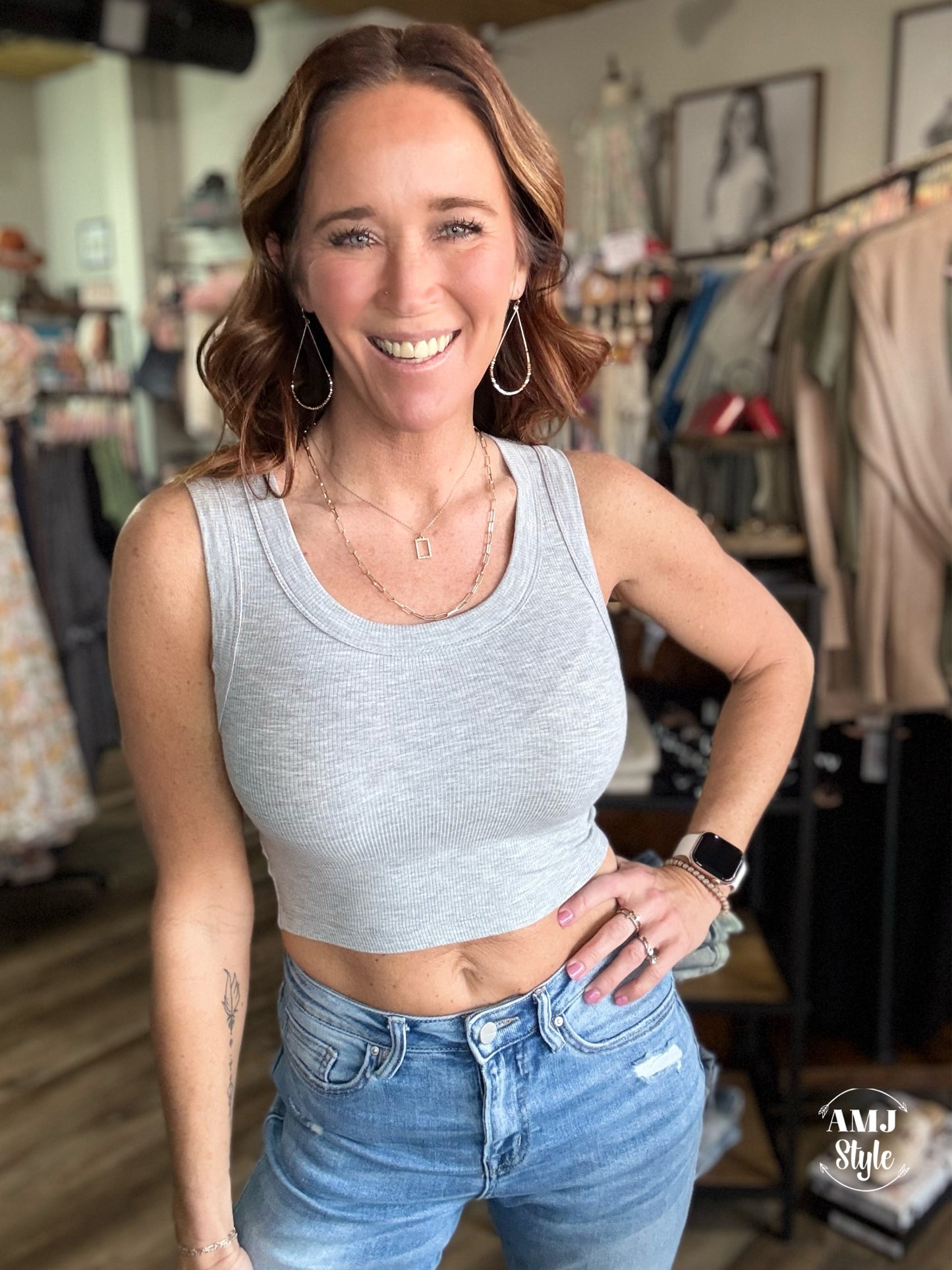 Scoop Neck Crop Tank