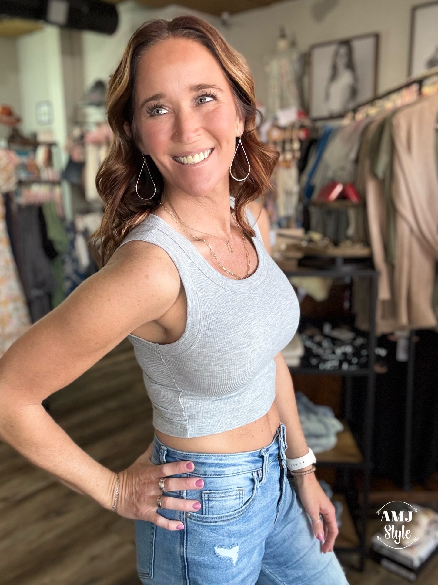 Scoop Neck Crop Tank