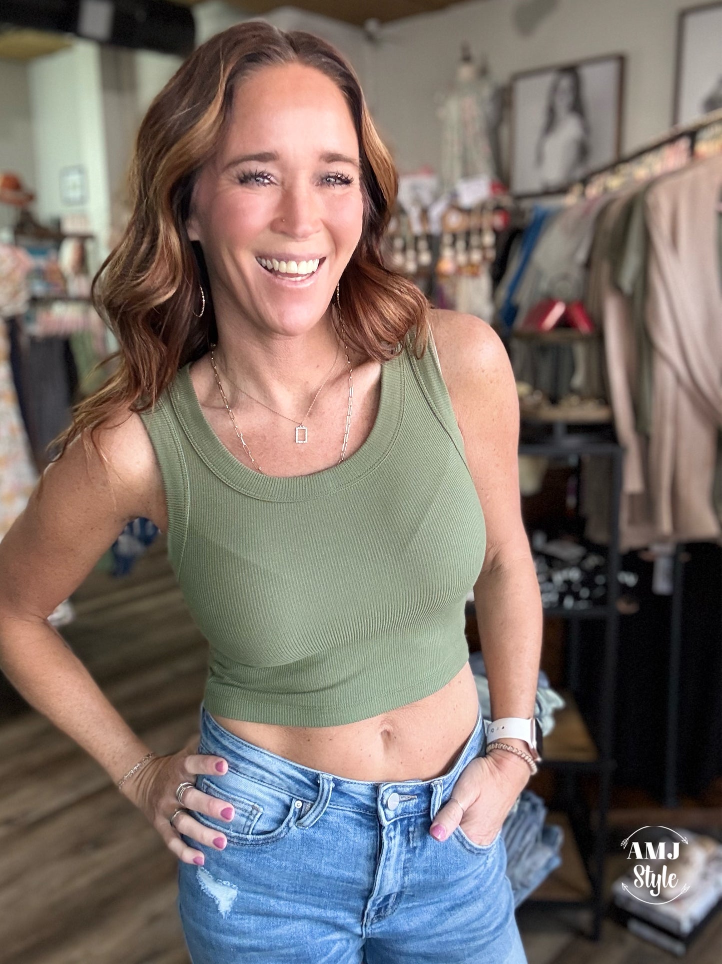 Scoop Neck Crop Tank