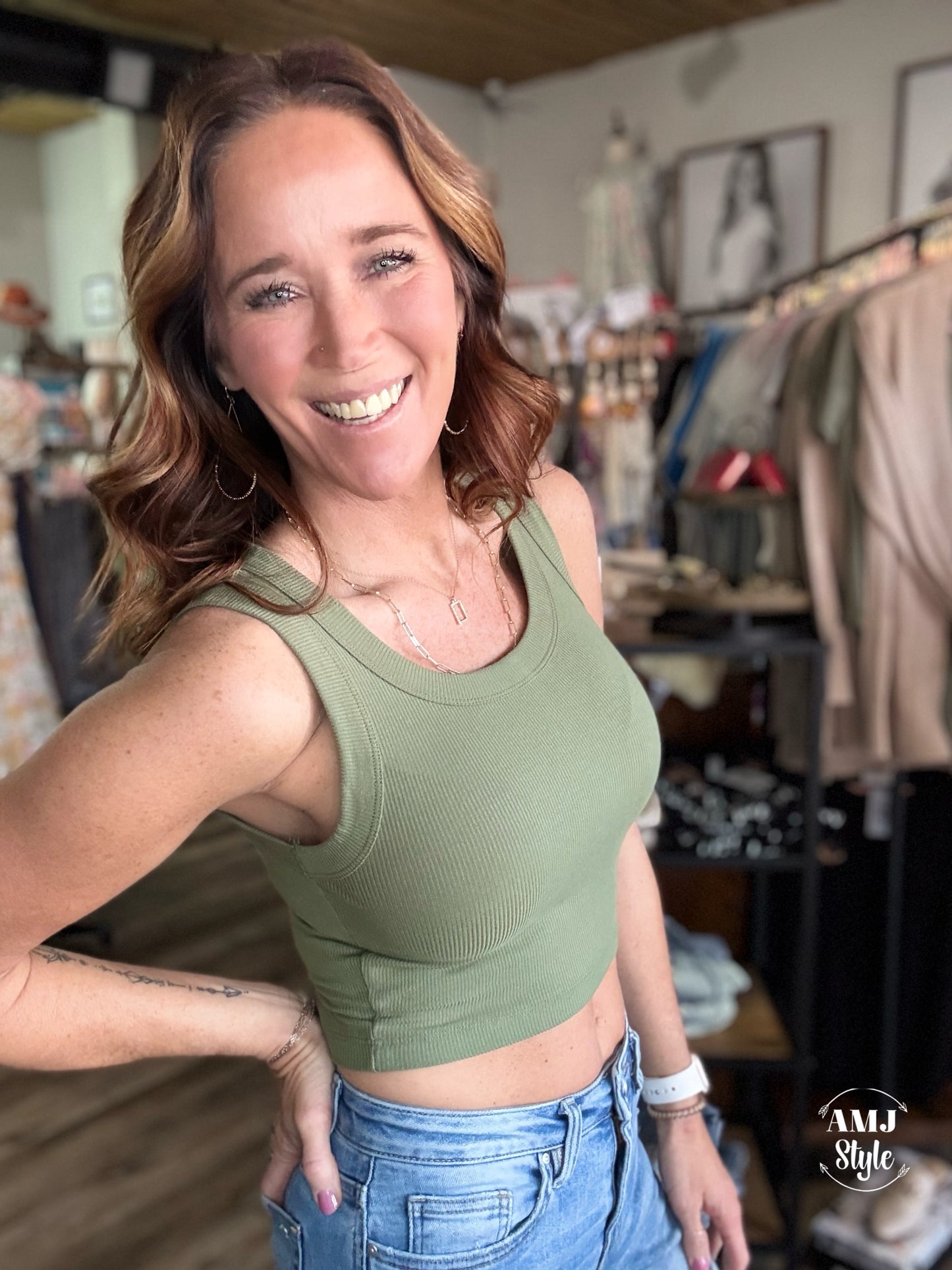Scoop Neck Crop Tank