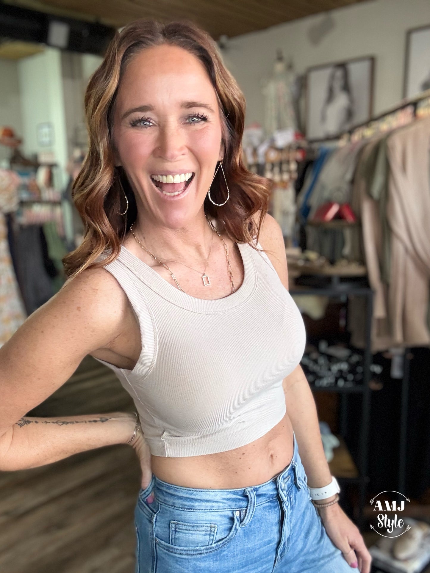 Scoop Neck Crop Tank
