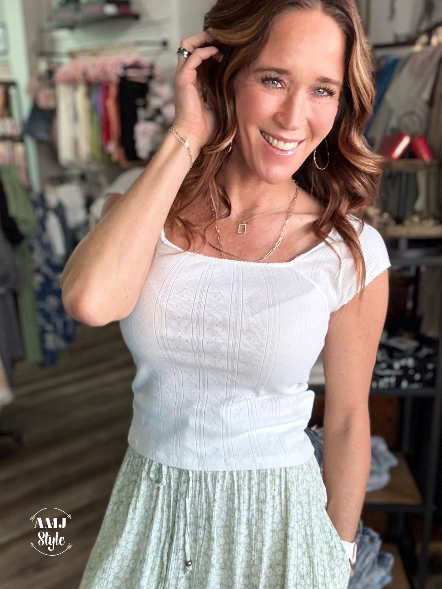 Delicate White Cap Sleeve Tank