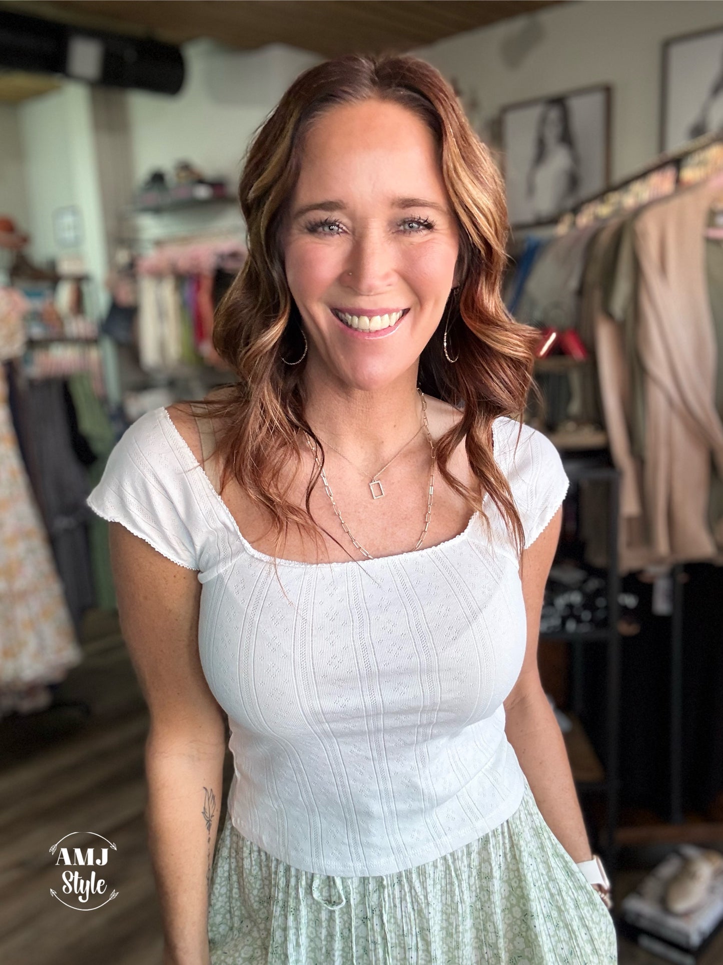 Delicate White Cap Sleeve Tank