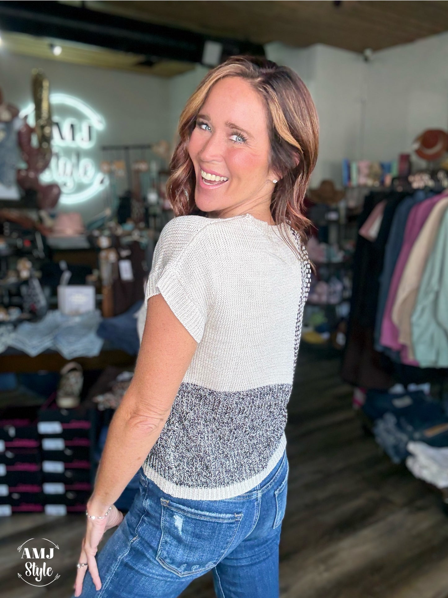 Frenchie Sweater Top - Black