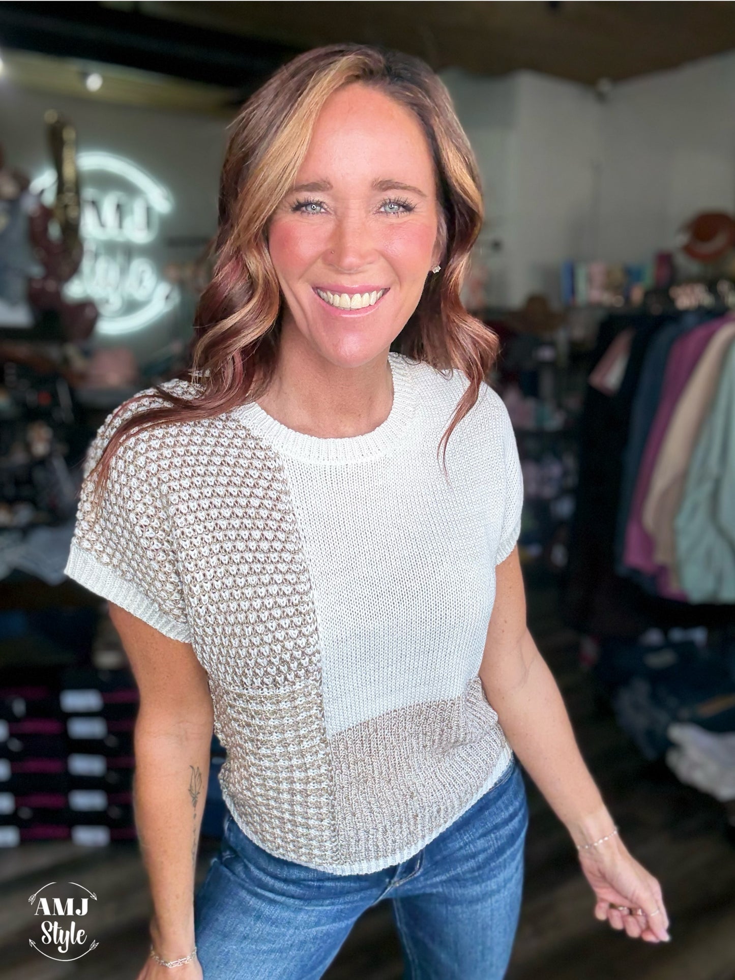 Frenchie Sweater Top - Khaki