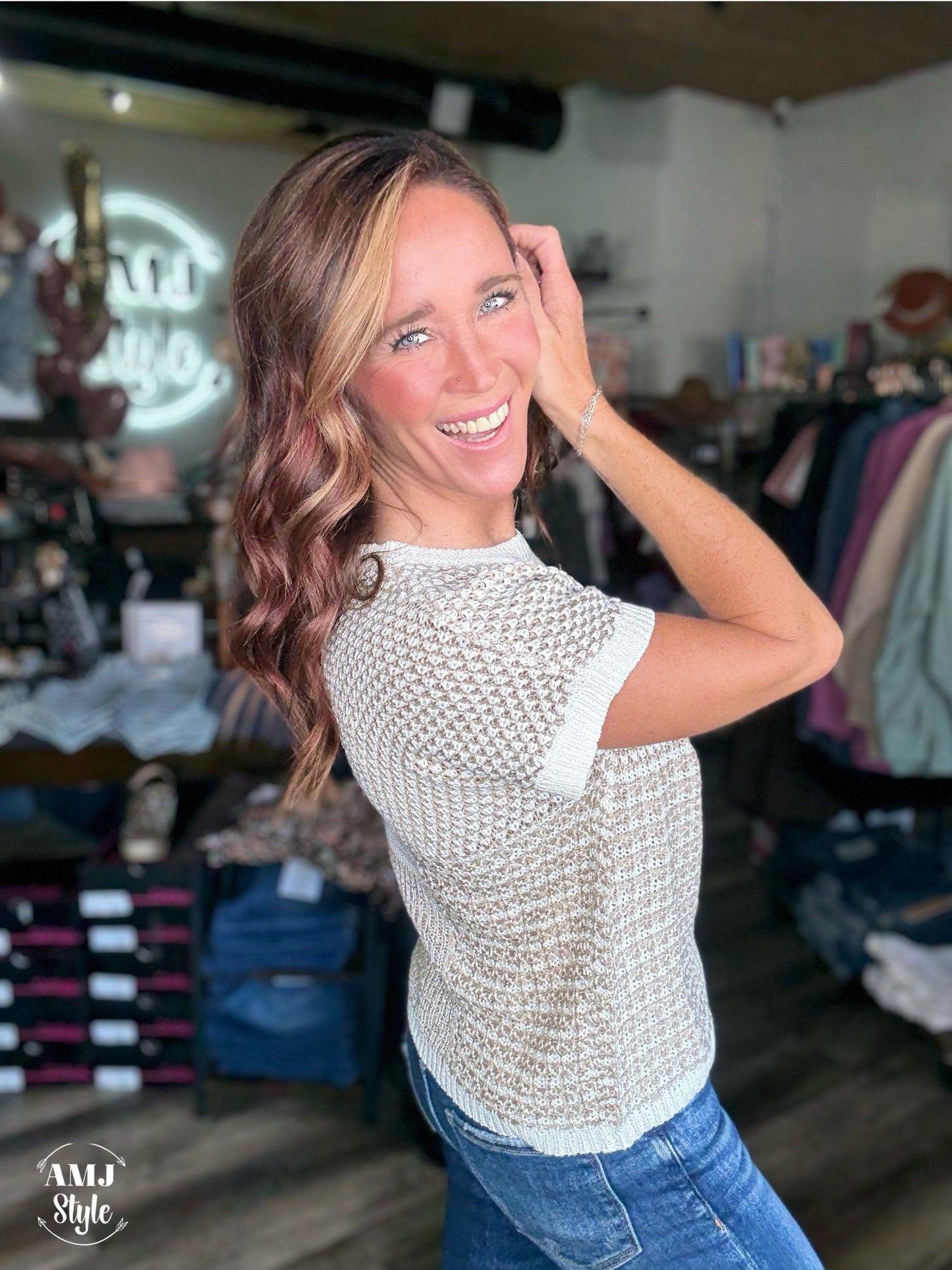 Frenchie Sweater Top - Khaki