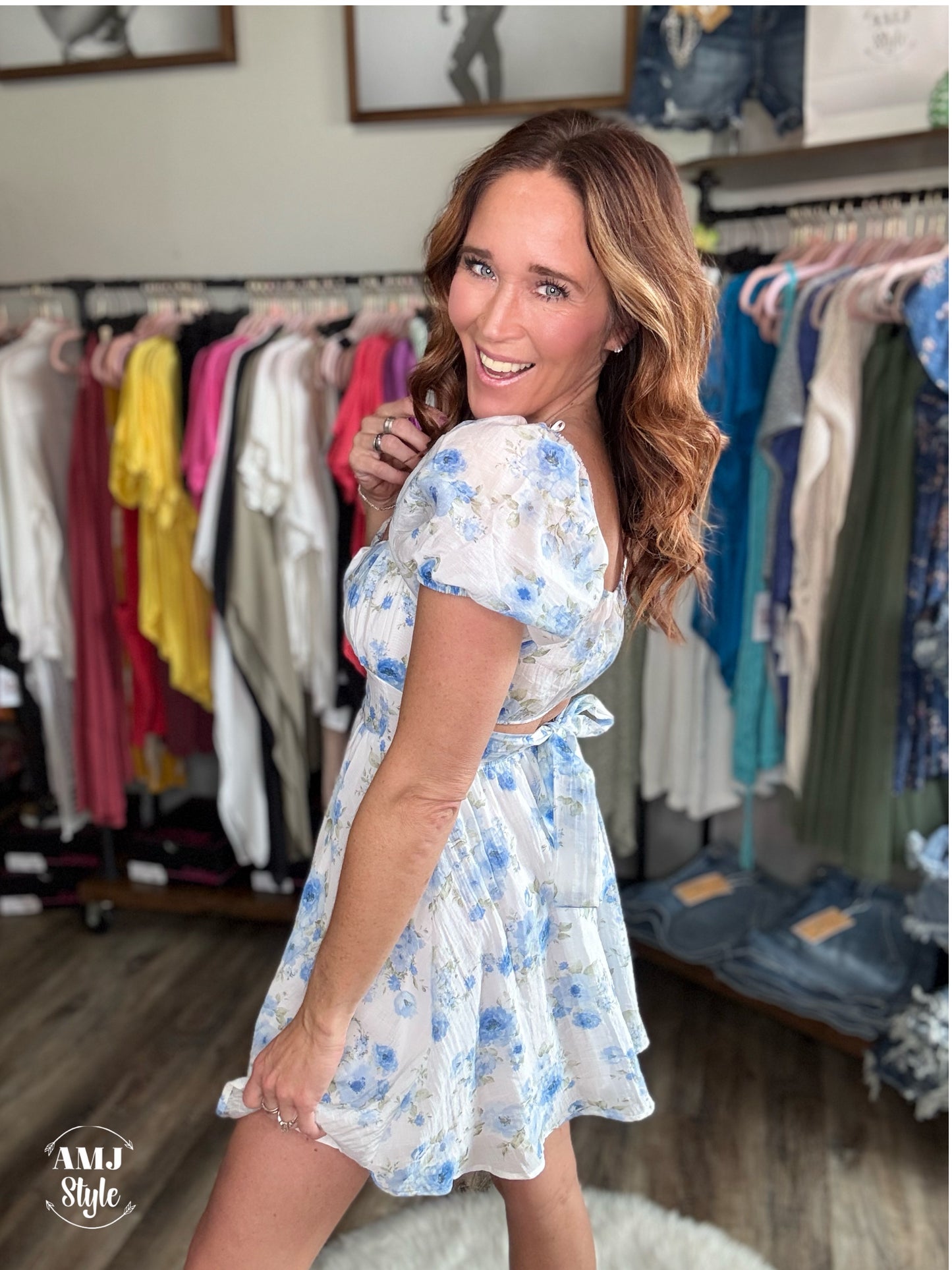 Blue Belle Cut Out Dress