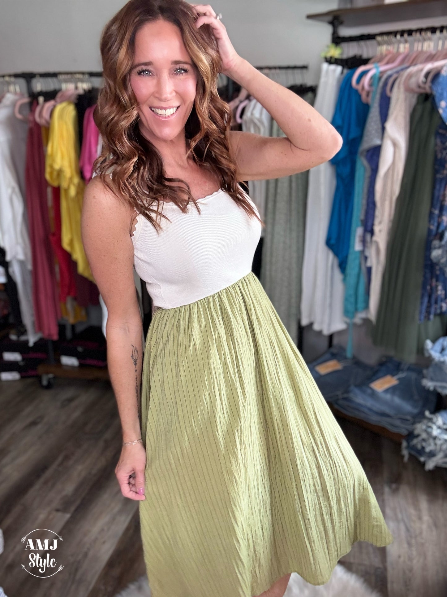 Modern Stripe Maxi Dress