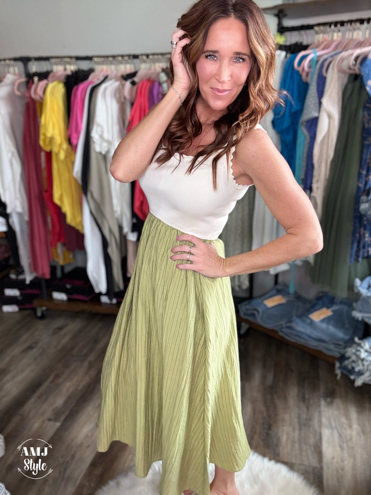 Modern Stripe Maxi Dress