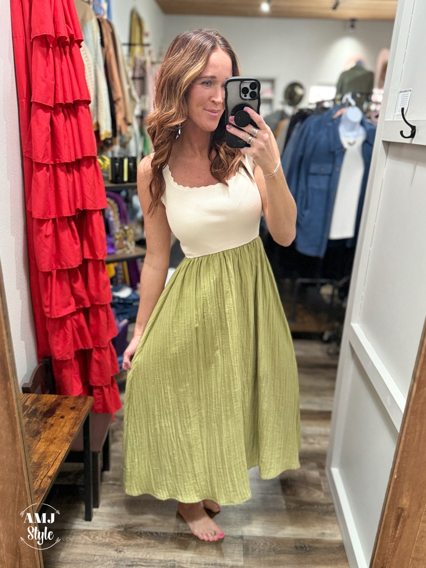 Modern Stripe Maxi Dress