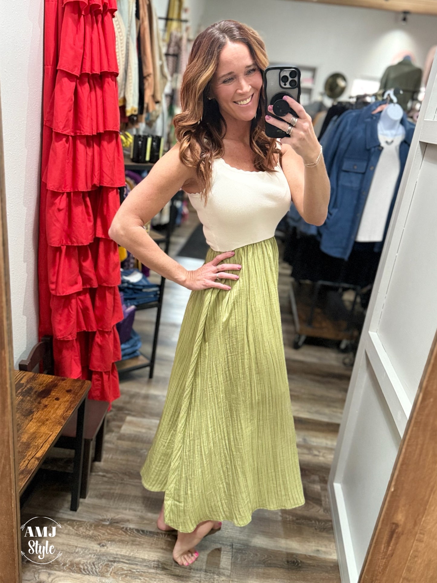 Modern Stripe Maxi Dress