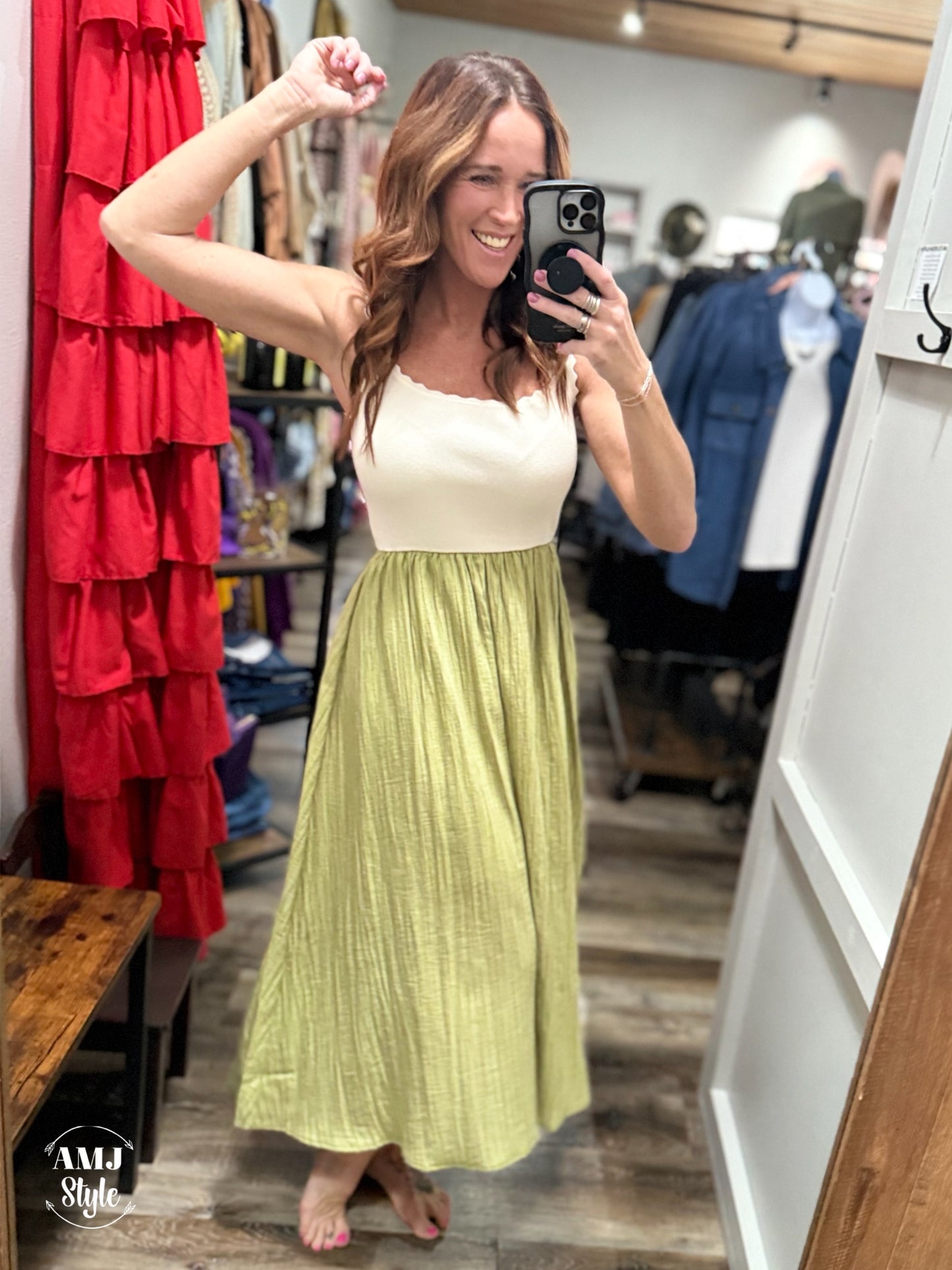Modern Stripe Maxi Dress