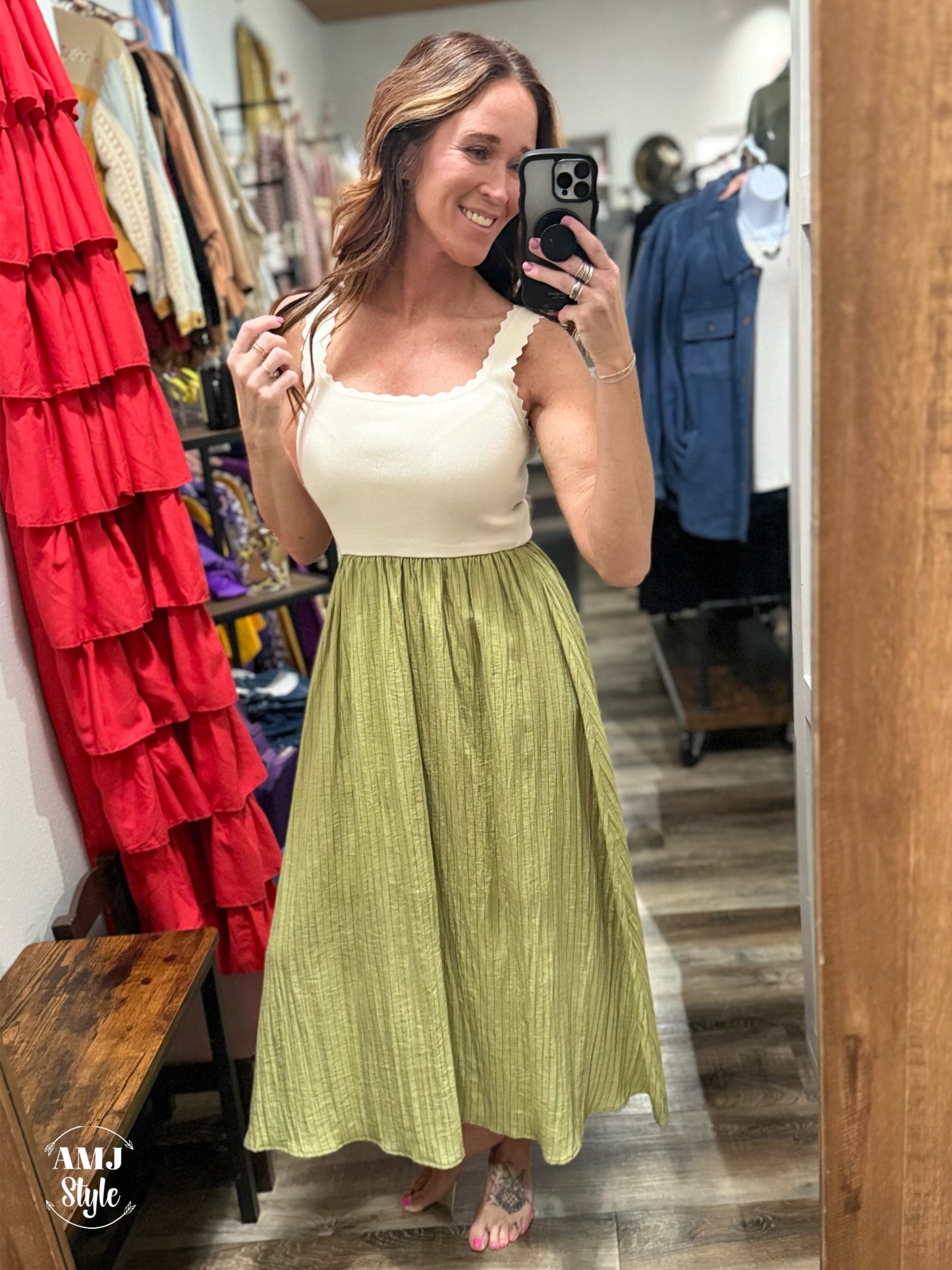 Modern Stripe Maxi Dress