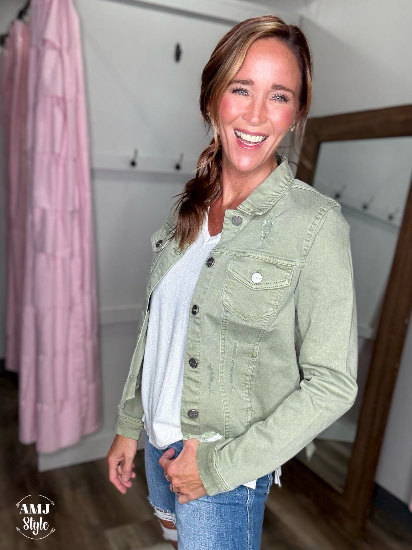 Cassidy Denim Jacket - Olive