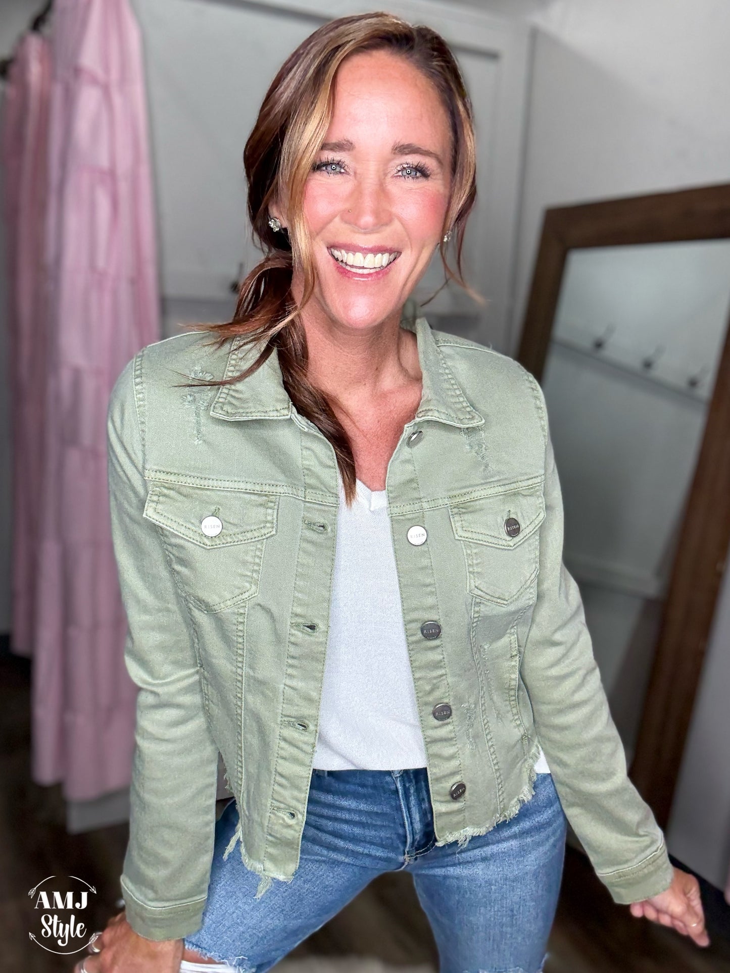 Cassidy Denim Jacket - Olive
