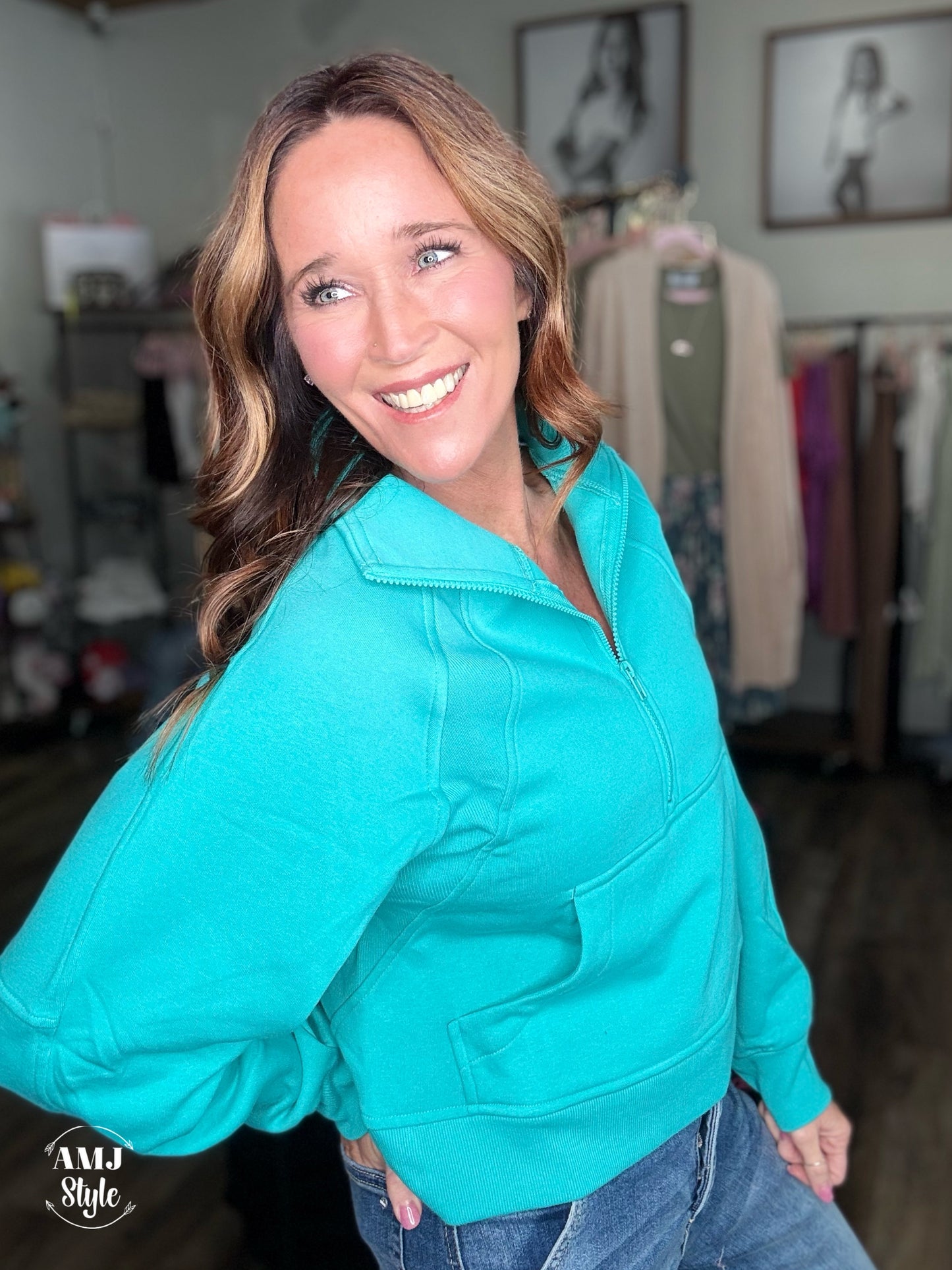 Chellie Chill Pullover - Turquoise