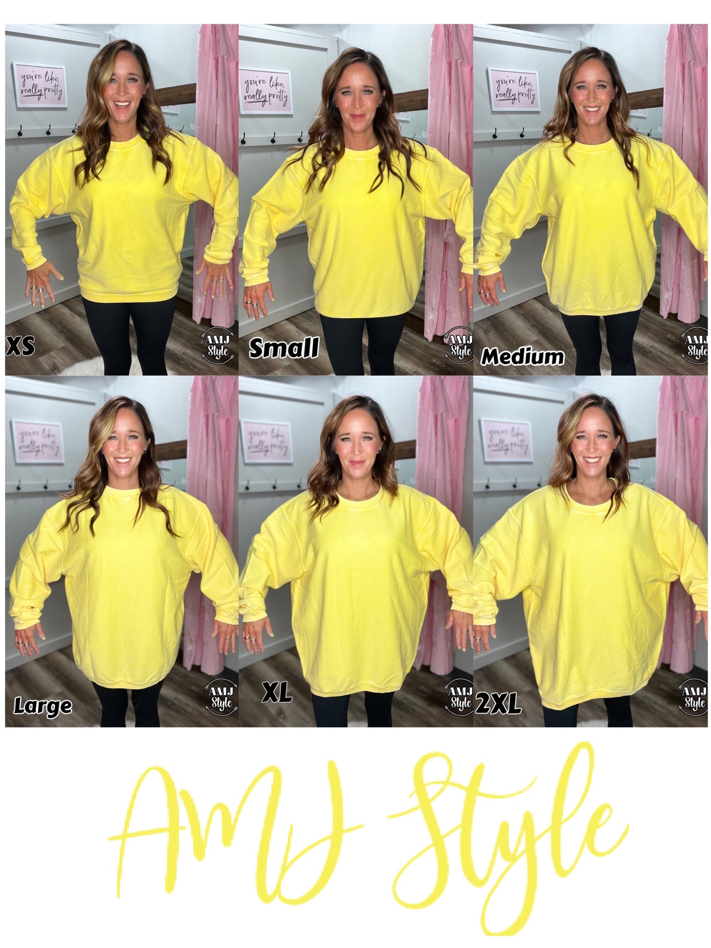 Luxe Corded Crew Sweatshirt - Gold