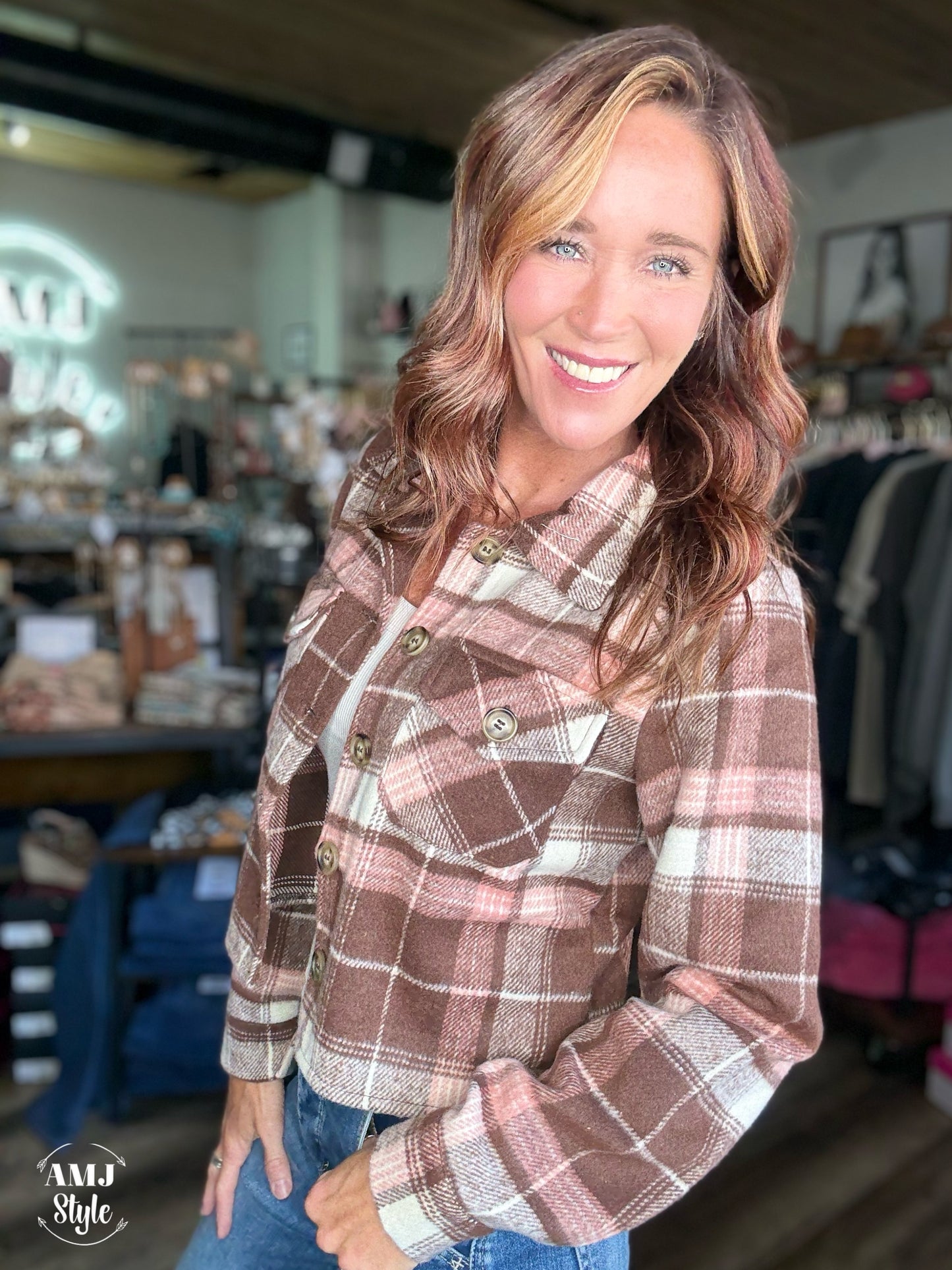 Fireside Flannel - Brown Pink