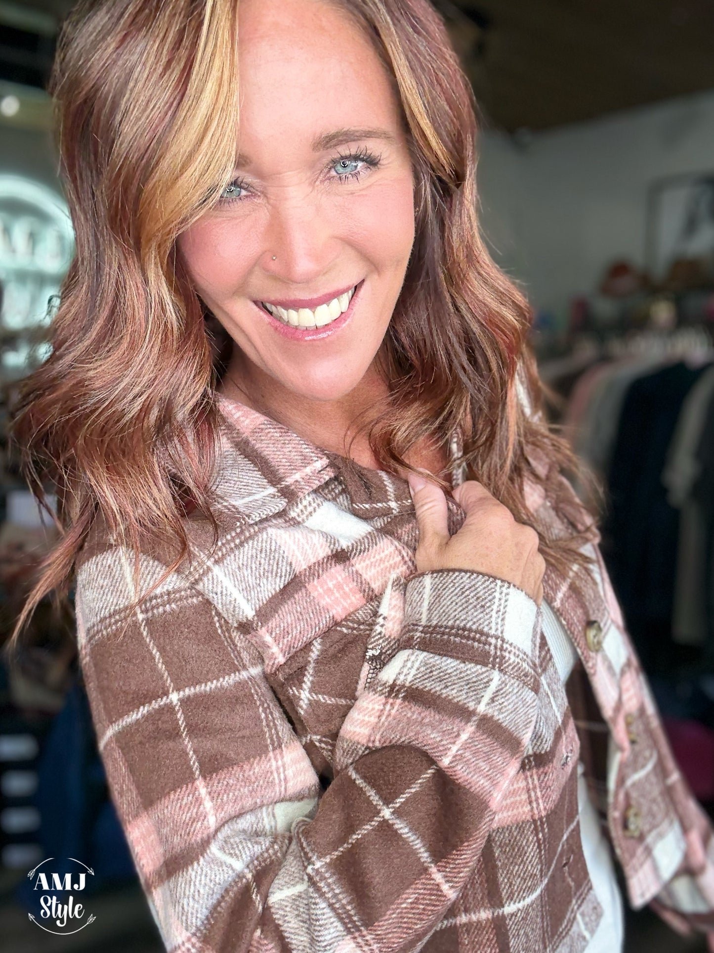 Fireside Flannel - Brown Pink