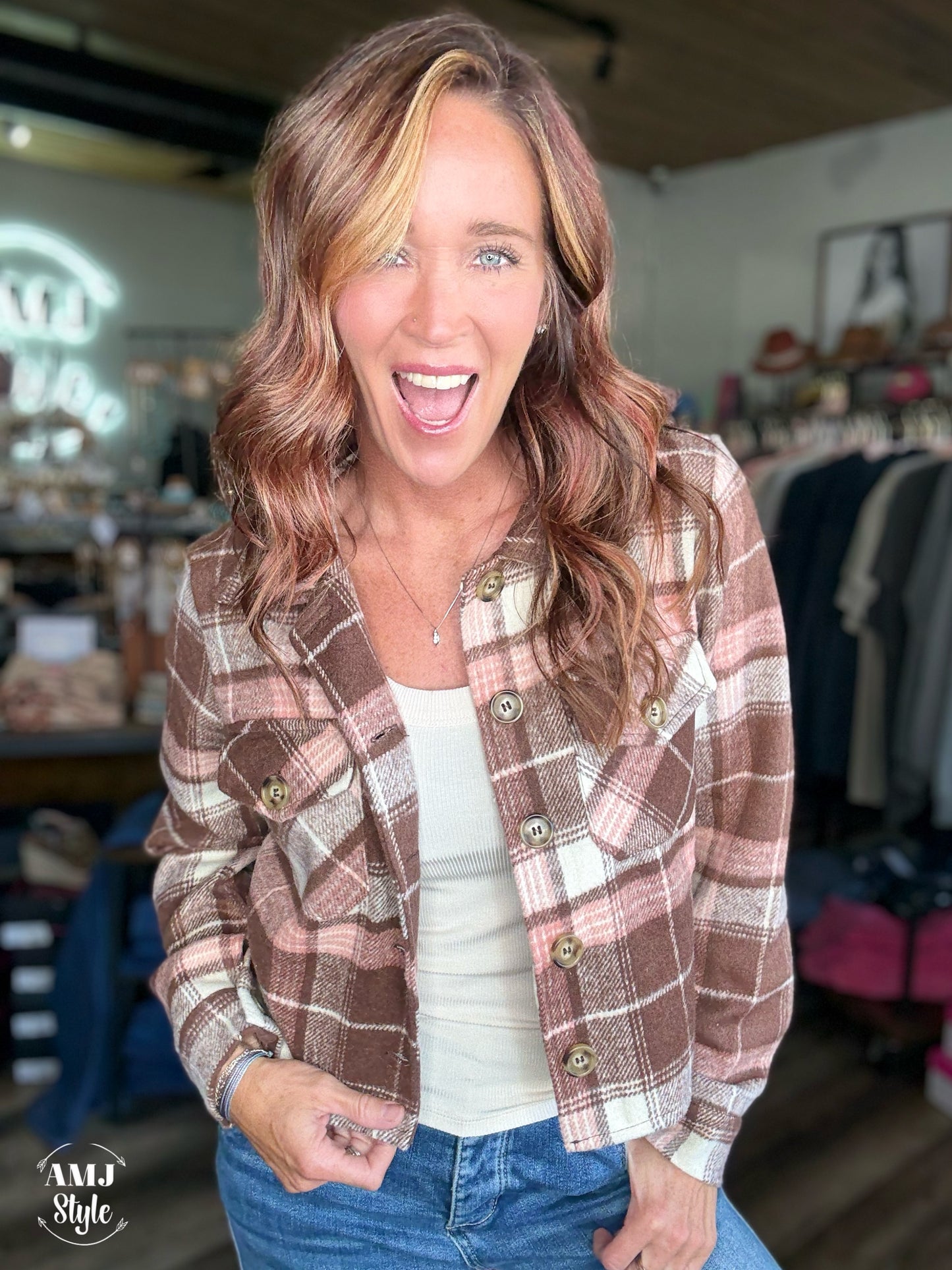 Fireside Flannel - Brown Pink