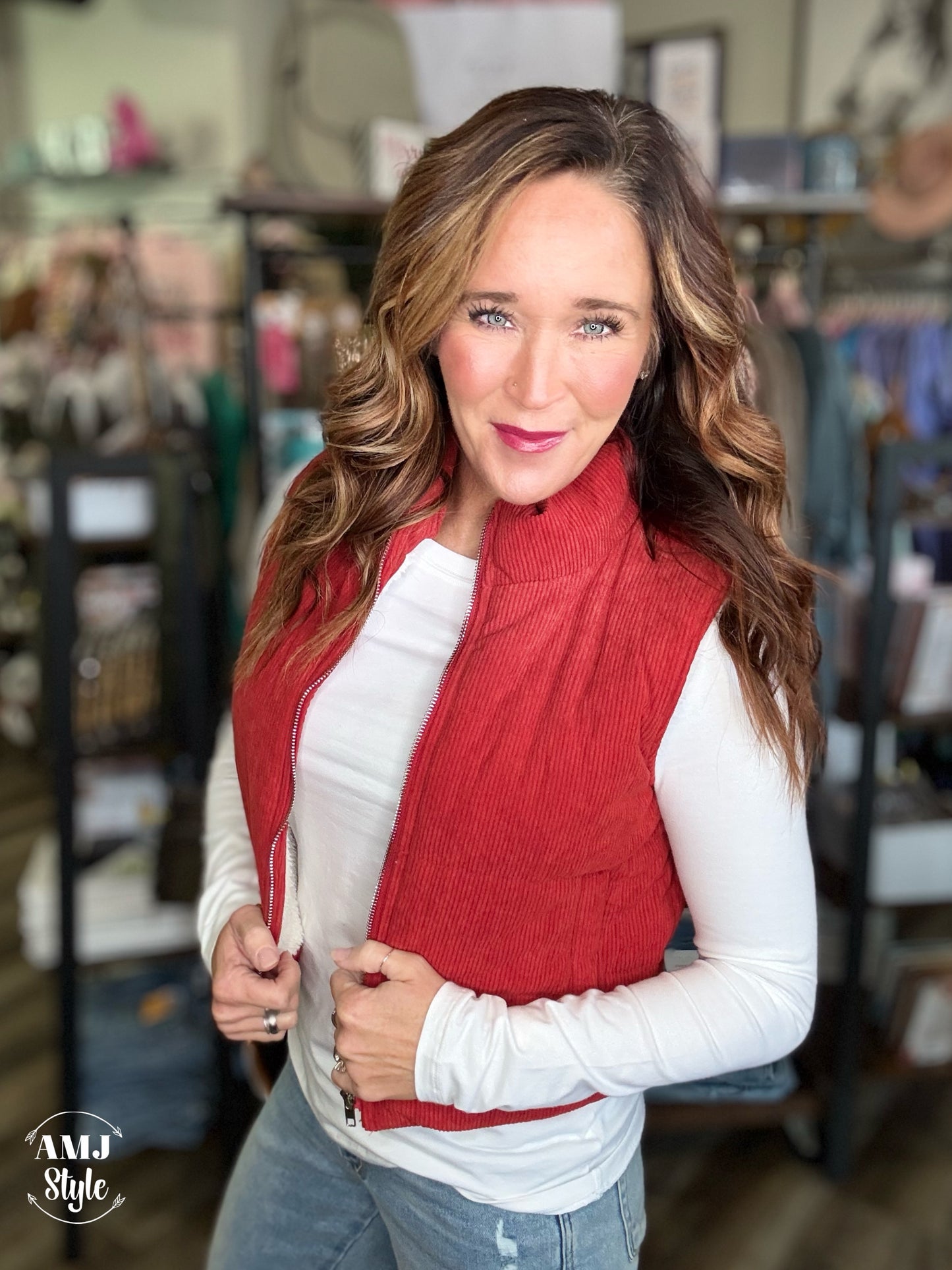 Crimson Corduroy Vest