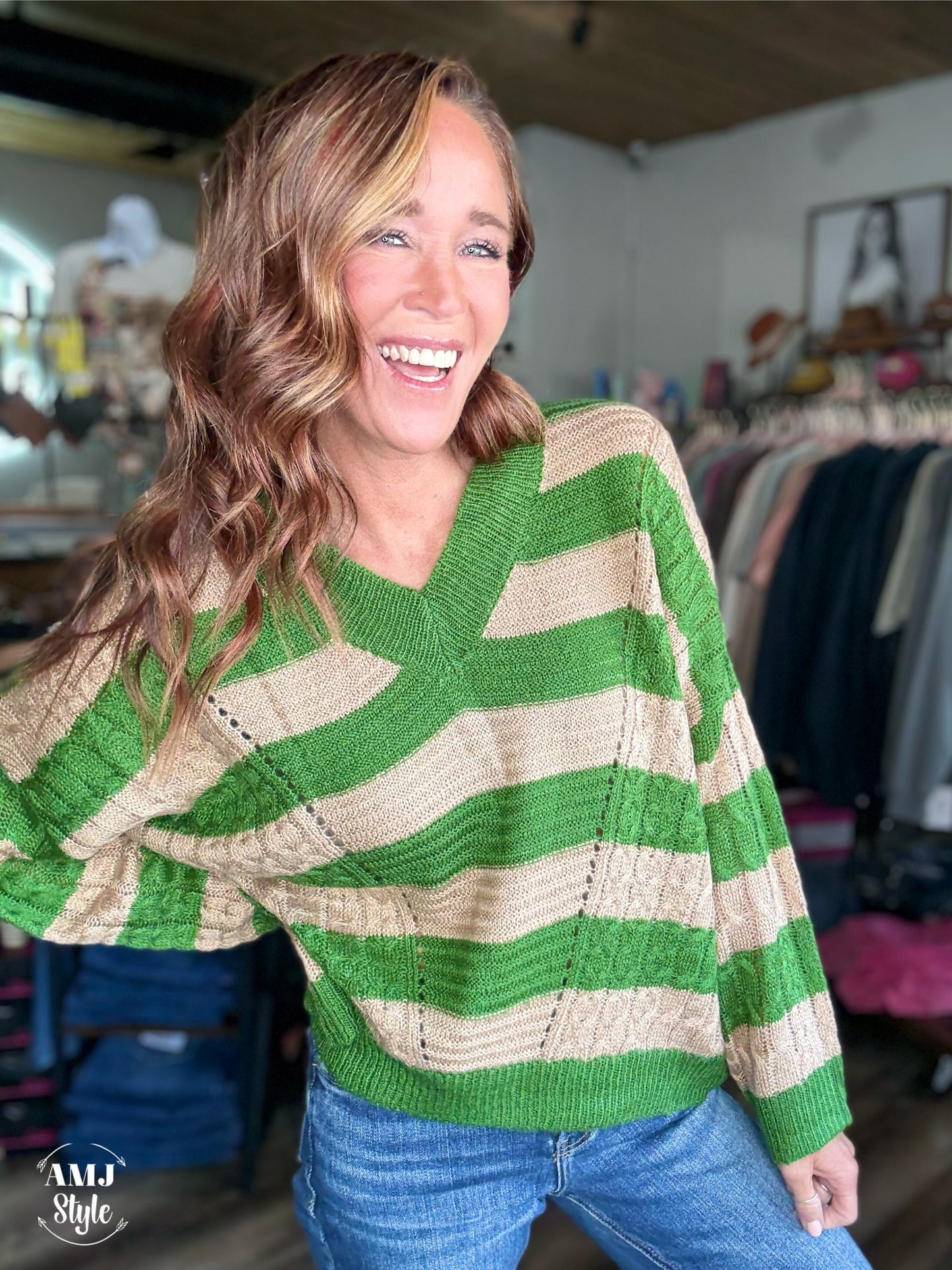 Fern Stripe Sweater