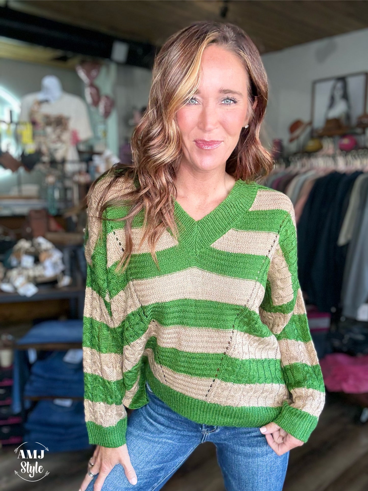 Fern Stripe Sweater