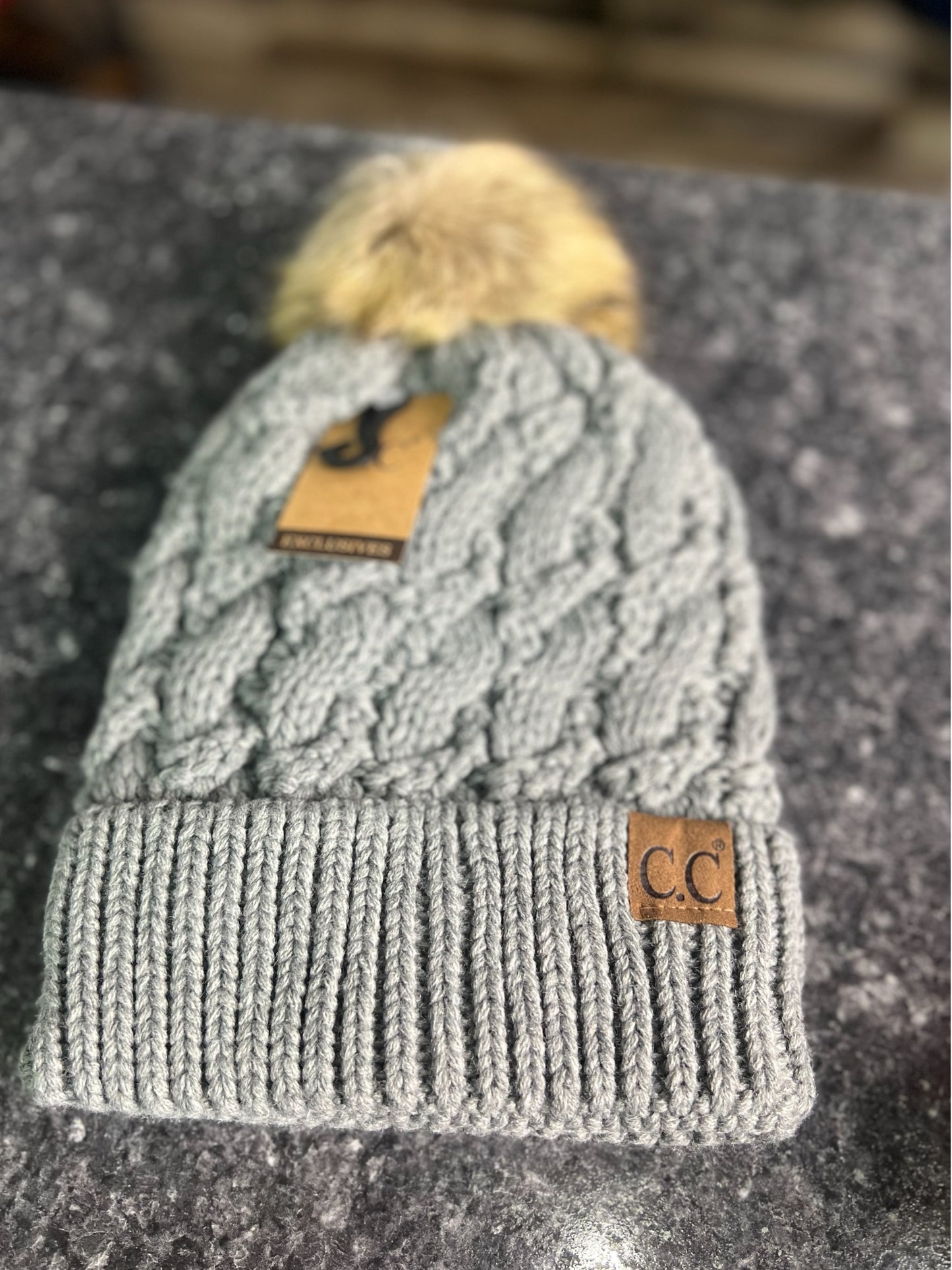 Cozy Cable Knit Pom Beanie