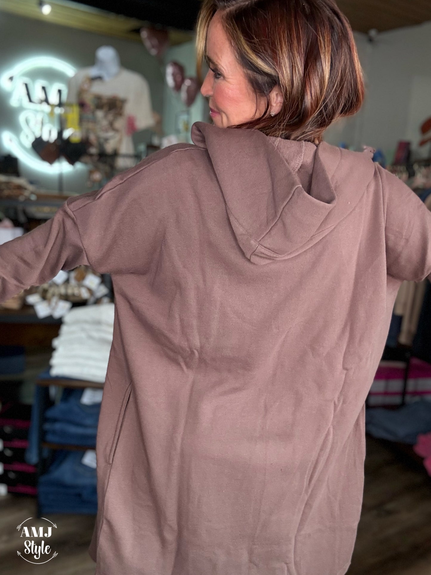 Tatum Hooded Cardi - Brown