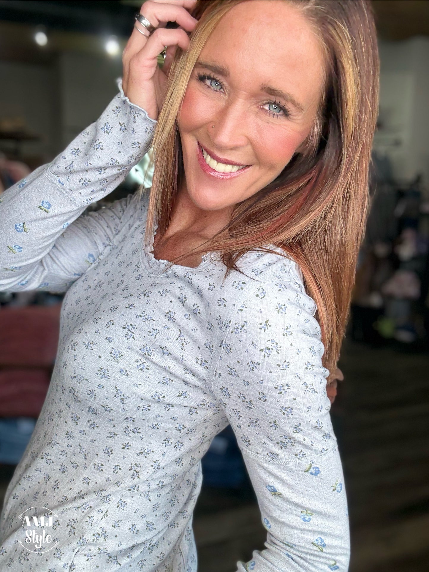 Meadow Muse Knit Top - Grey