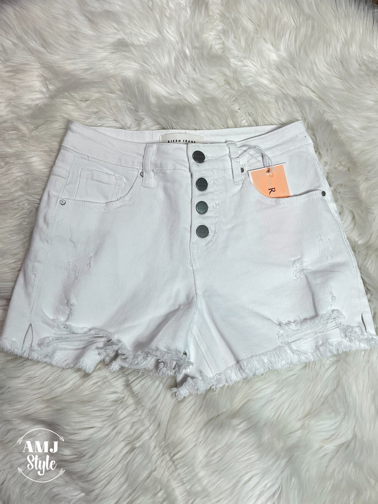 White Wash Denim Shorts